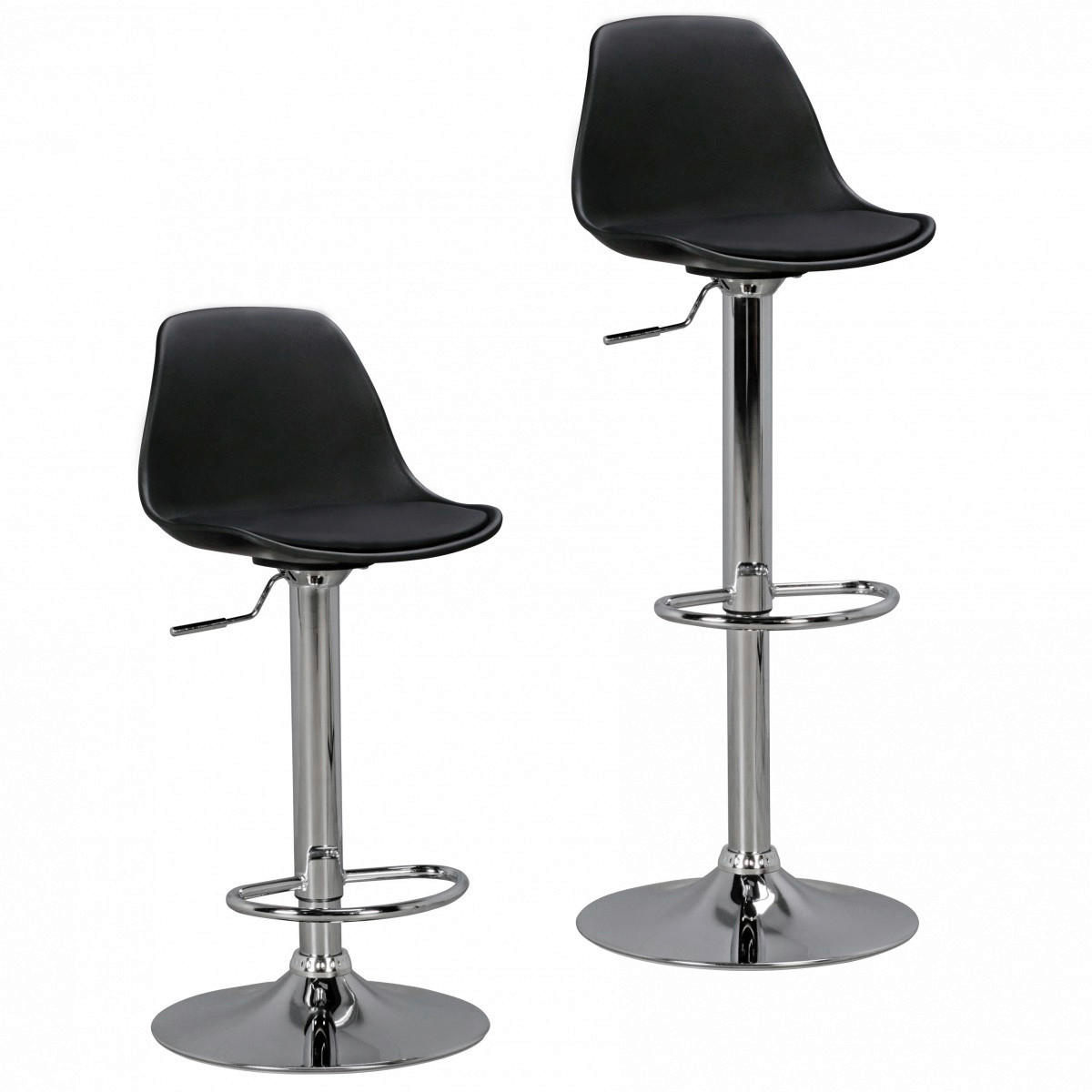 Barhocker schwarz Chrom Kunstleder Metall B/H/T: ca. 40x104x40 cm Barhocker - schwarz/Chrom (40,00/104,00/40,00cm) - Amstyle