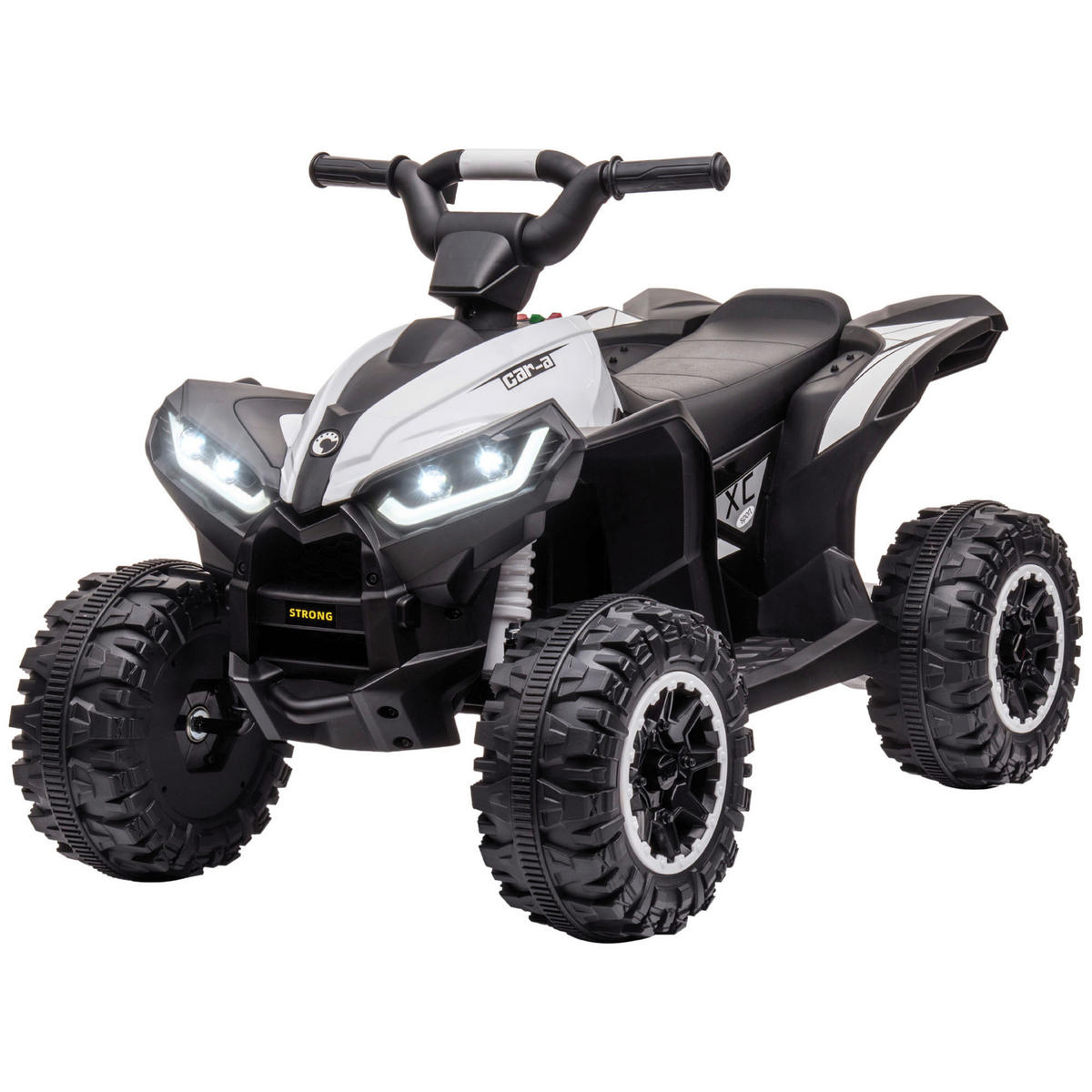 HOMCOM Kinderauto schwarz B/H/L: ca. 53x83x55,5 cm Elektro-Quad - weiß/schwarz (55,50/53,00/83,00cm) - HOMCOM