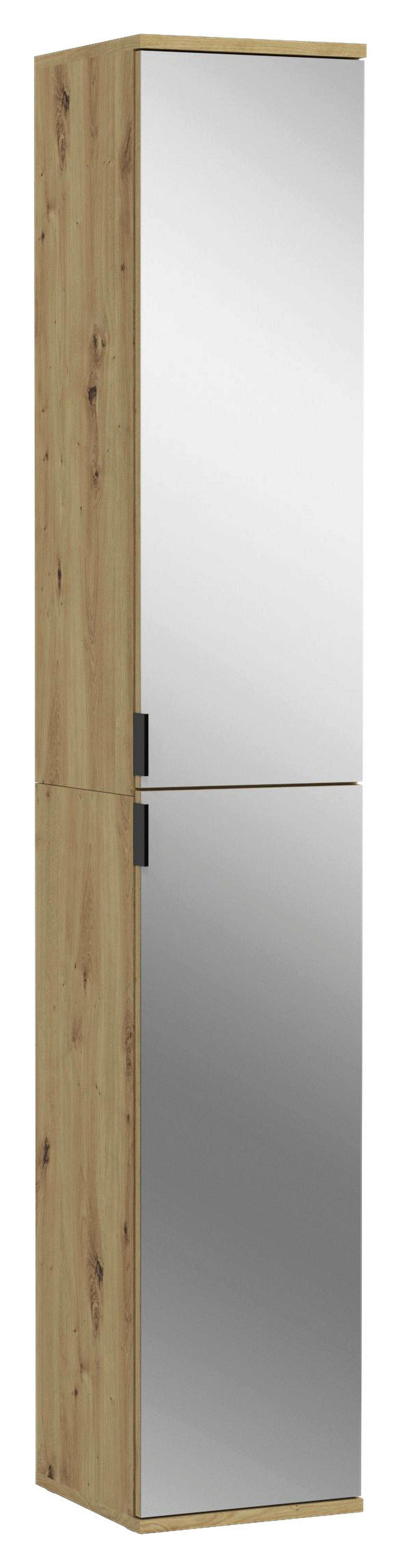 Spiegelschrank PROJEKT Eiche Artisan Nachbildung Spiegel Spanplatte B/H/T: ca. 30x193x34 cm PROJEKT - Eiche (30,00/193,00/34,00cm) - xonox.home