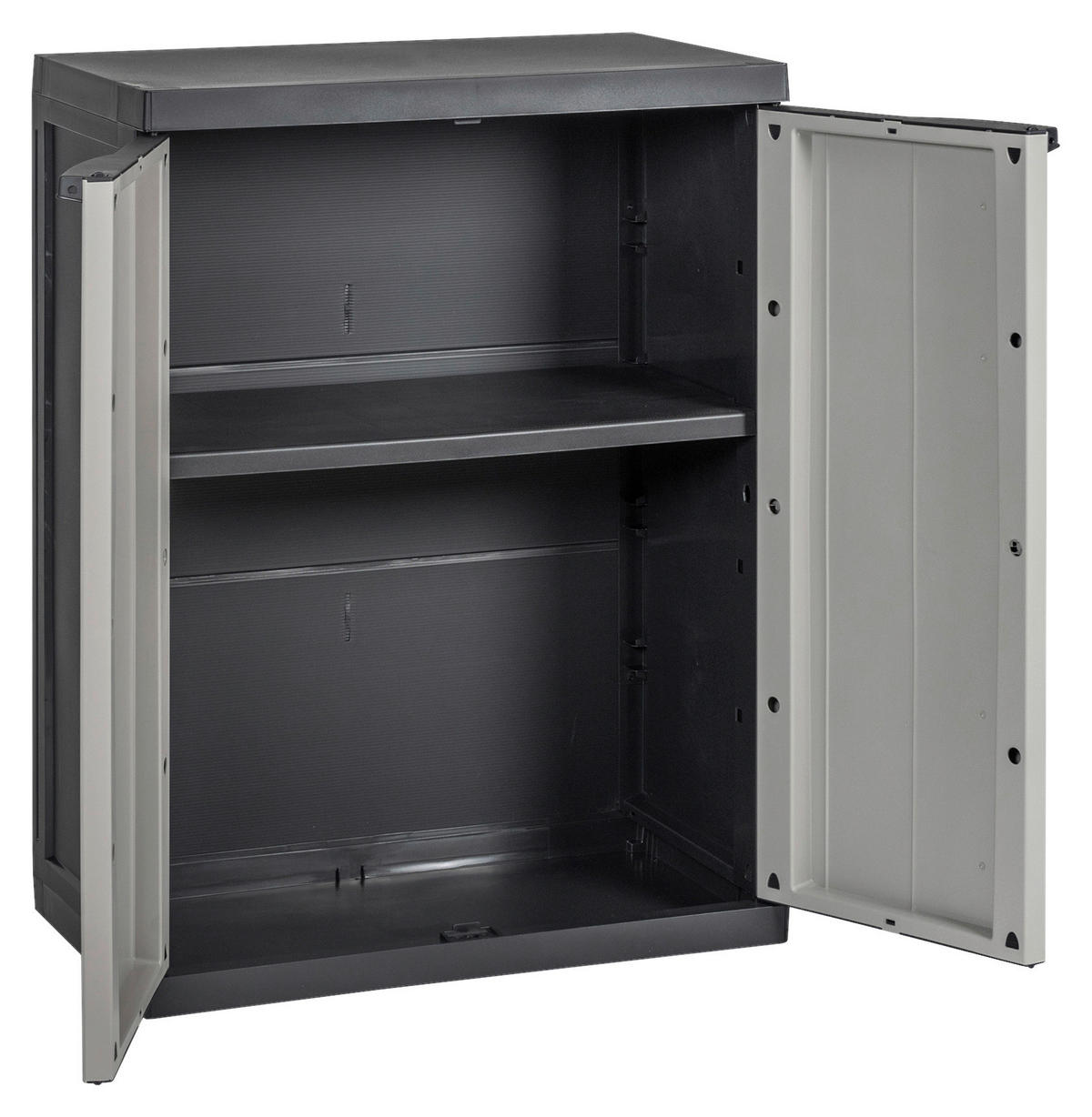 Toomax Kunststoffschrank grau B/H/T: ca. 65x85x37 cm Kunststoffschrank_Bios_Midi_niedrig - schwarz/grau (65,00/85,00/37,00cm) - Toomax