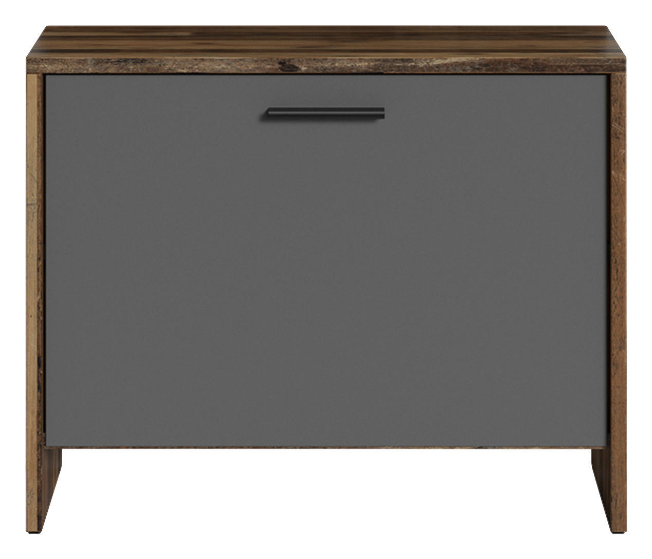 Bank BEN Eiche Old Wood Nachbildung anthrazit B/H/T: ca. 60x48x35 cm BEN - Eiche/anthrazit (60,00/48,00/35,00cm) - byLIVING