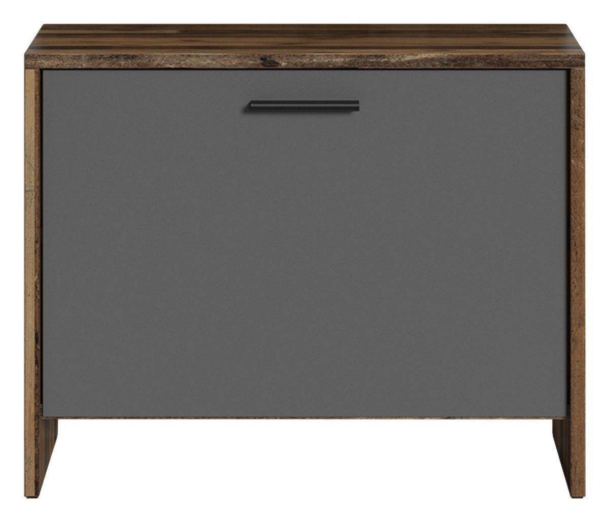 Bank BEN Eiche Old Wood Nachbildung anthrazit B/H/T: ca. 60x48x35 cm BEN - Eiche/anthrazit (60,00/48,00/35,00cm) - byLIVING