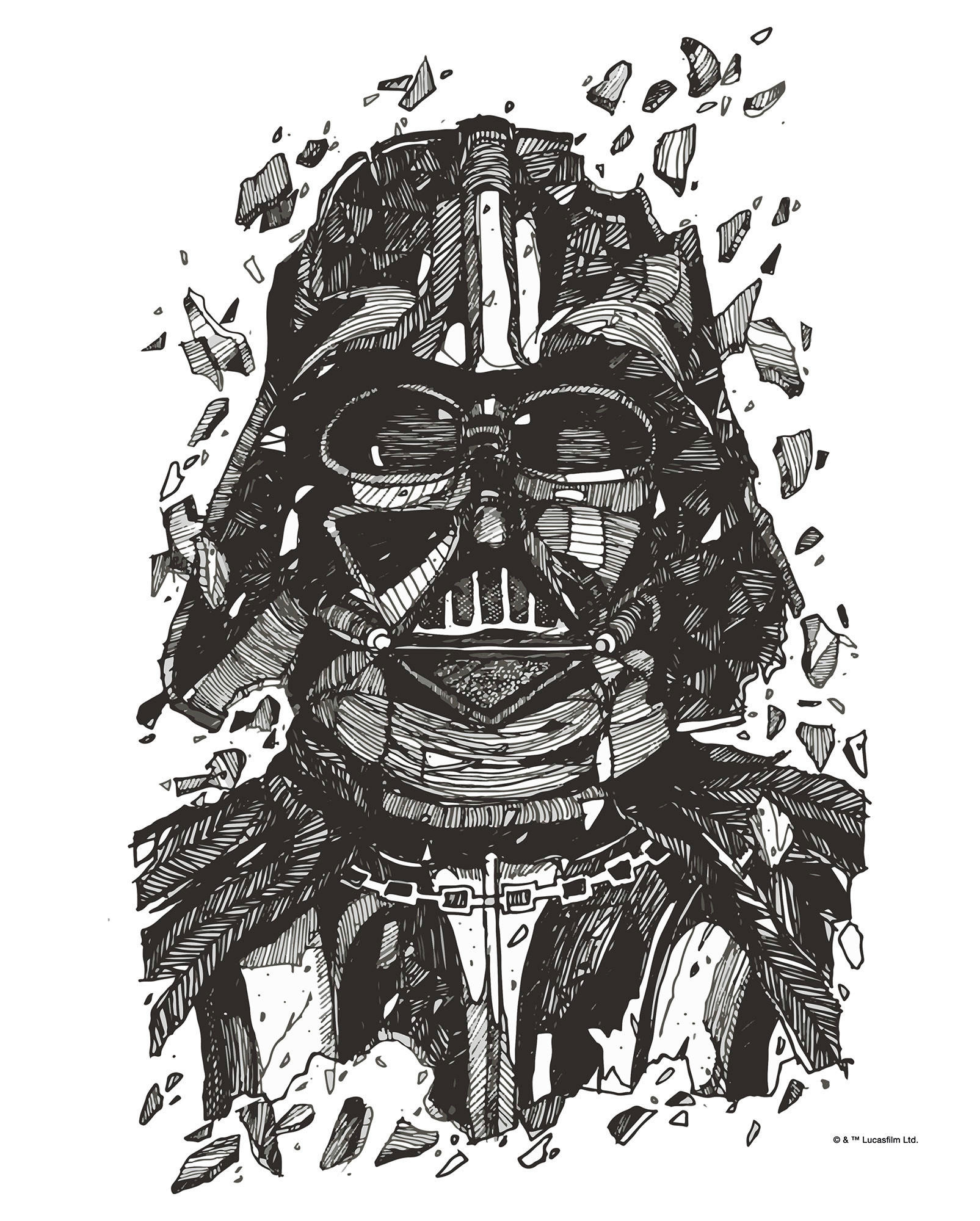 Komar Poster Star Wars Darth Vader Drawing Star Wars B/L: ca. 40x50 cm Star Wars Darth Vader Drawing - (40,00/50,00cm) - Komar