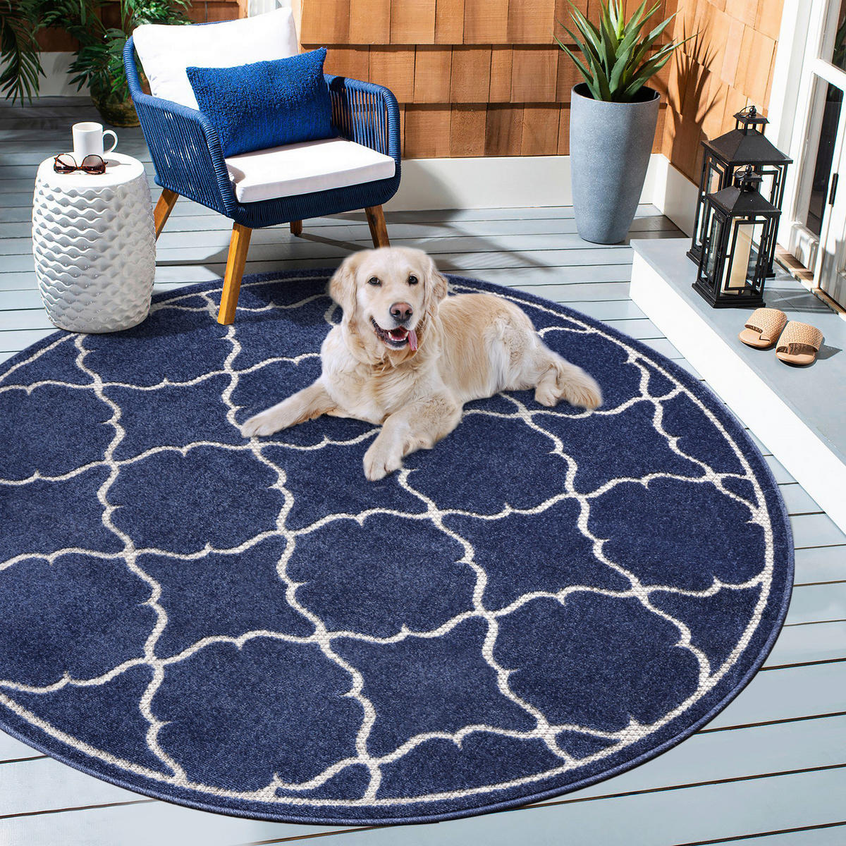 Sanat Outdoorteppich BERLIN blau B/L: ca. 120x120 cm BERLIN - blau (120,00/120,00cm) - Sanat