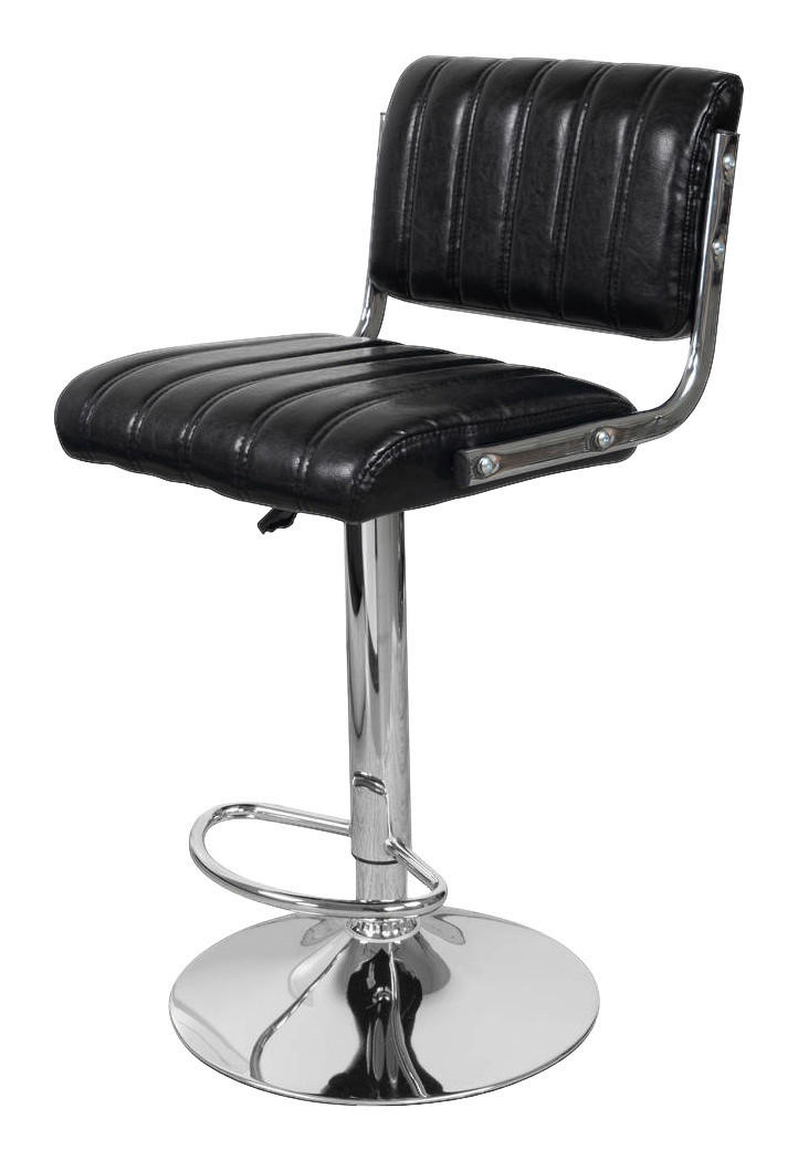 Barhocker Midnight 700 2er schwarz Kunstleder B/H/T: ca. 42x109x42 cm Midnight 700 2er - schwarz/Chrom (42,00/109,00/42,00cm) - 360 Living