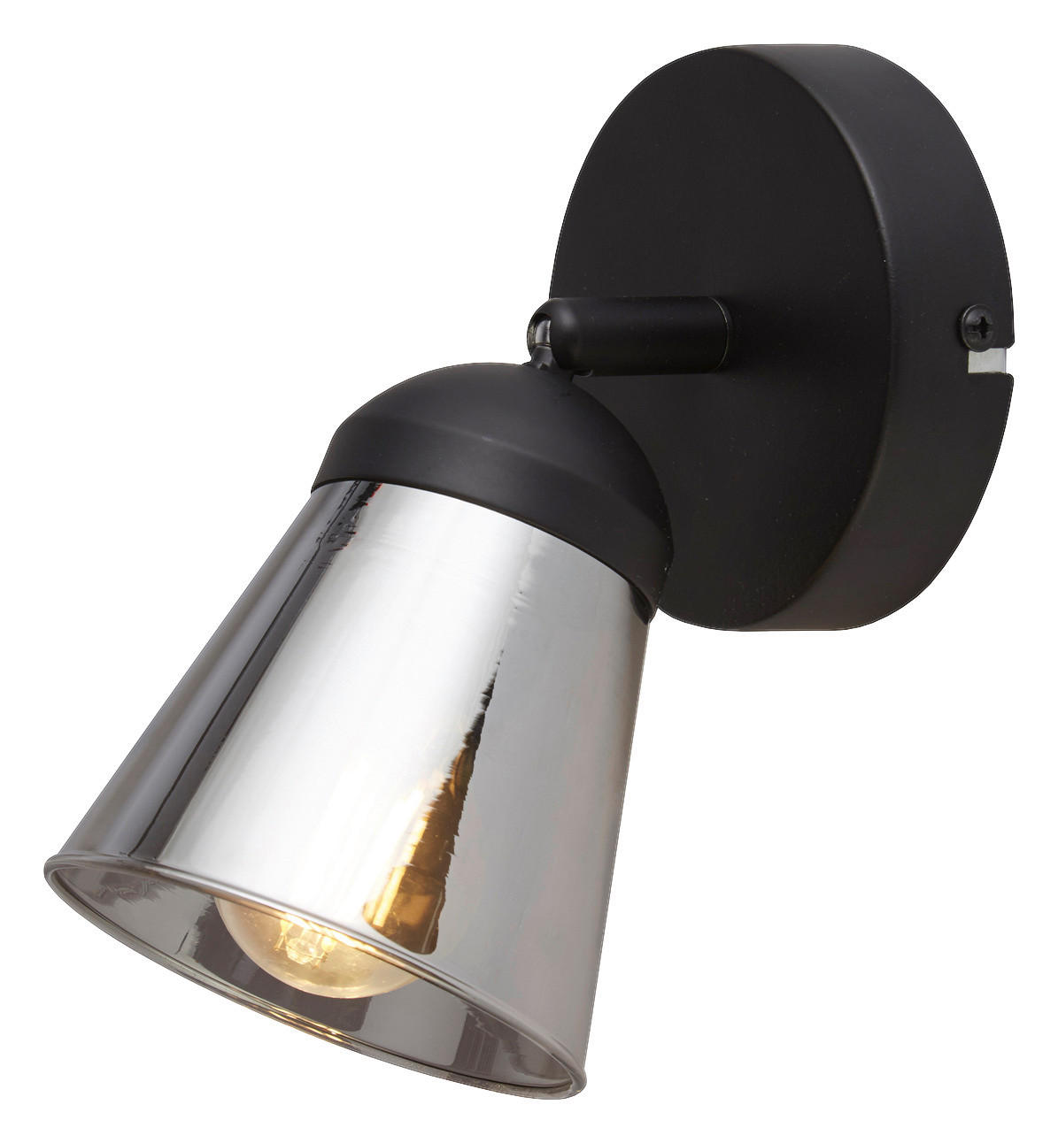 Searchlight Strahler schwarz Stahl Glas B/H/T: ca. 10x17,5x18 cm E14 1 Brennstellen Mega - schwarz (10,00/17,50/18,00cm) - Searchlight