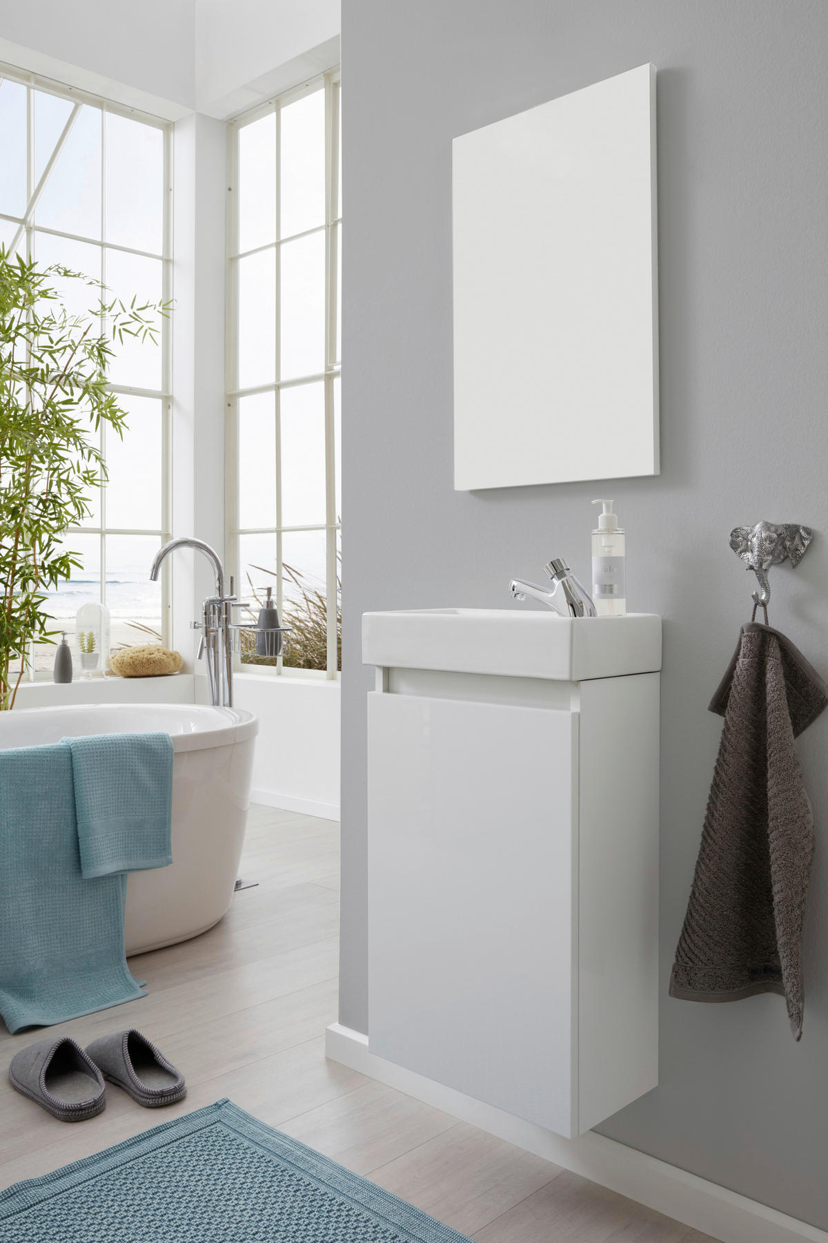 Badezimmer-Set Champ weiß matt B/H/T: ca. 40x68x22 cm Champ - weiß (40,00/68,00/22,00cm) - Trendteam