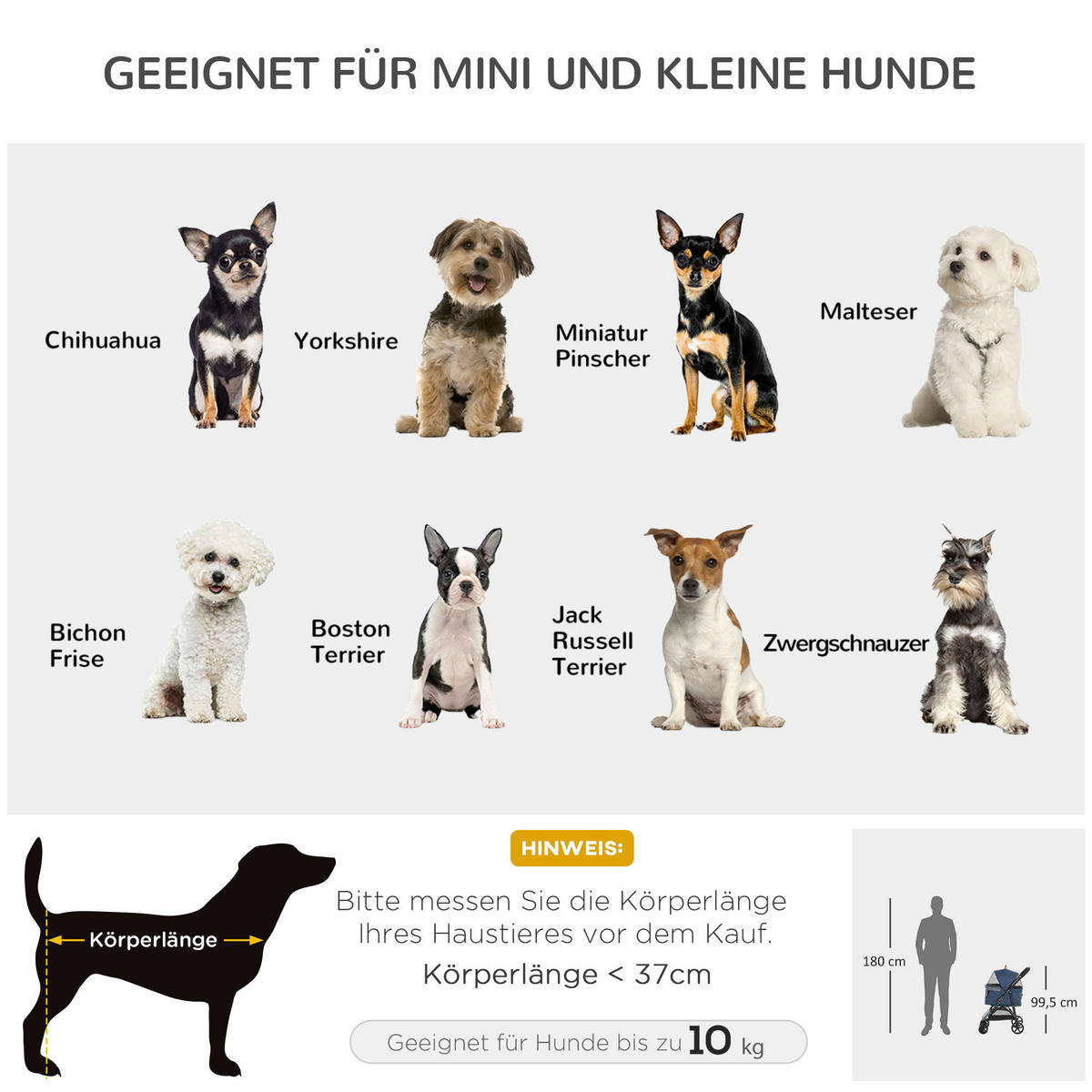 PawHut Hunde-Zubehör dunkelblau Edelstahl B/H/L: ca. 51x77,5x99,5 cm Hundewagen - dunkelblau (99,50/51,00/77,50cm) - PawHut