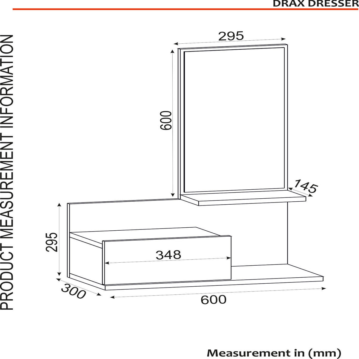 Konsolentisch Drax walnuss Nachbildung Spanplatte B/H/T: ca. 60x29,5x30 cm Drax - walnuss (60,00/29,50/30,00cm) - moebel17