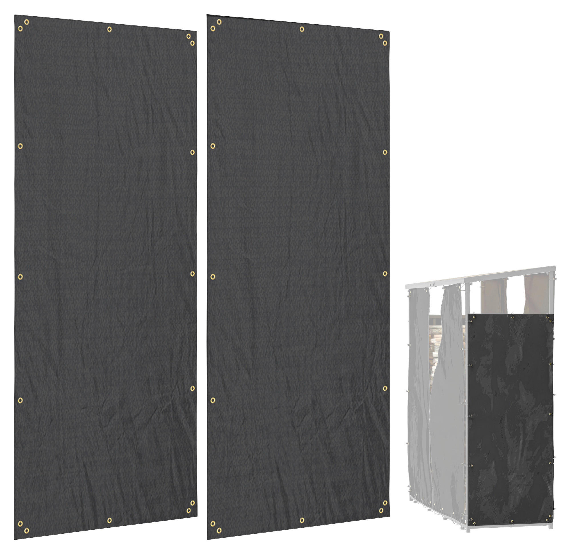 Outsunny Kaminholzregal Abdeckung schwarz Polyester B/H/L: ca. 62x0,1x148 cm Kaminholzregal Abdeckung - schwarz (148,00/62,00/0,10cm) - Outsunny