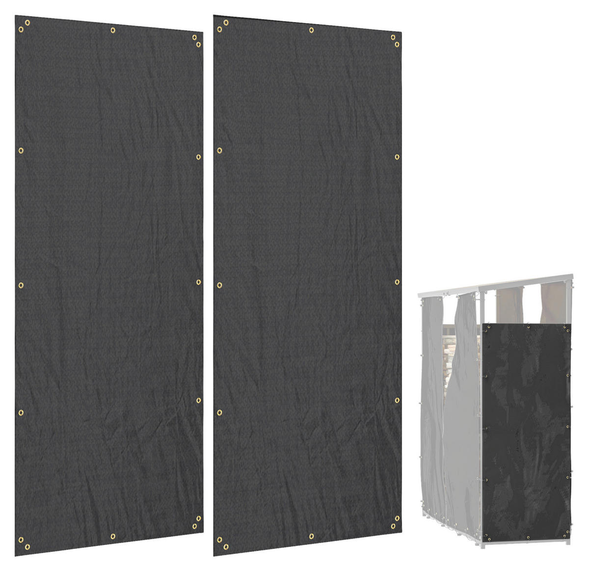 Outsunny Kaminholzregal Abdeckung schwarz Polyester B/H/L: ca. 62x0,1x148 cm Kaminholzregal Abdeckung - schwarz (148,00/62,00/0,10cm) - Outsunny