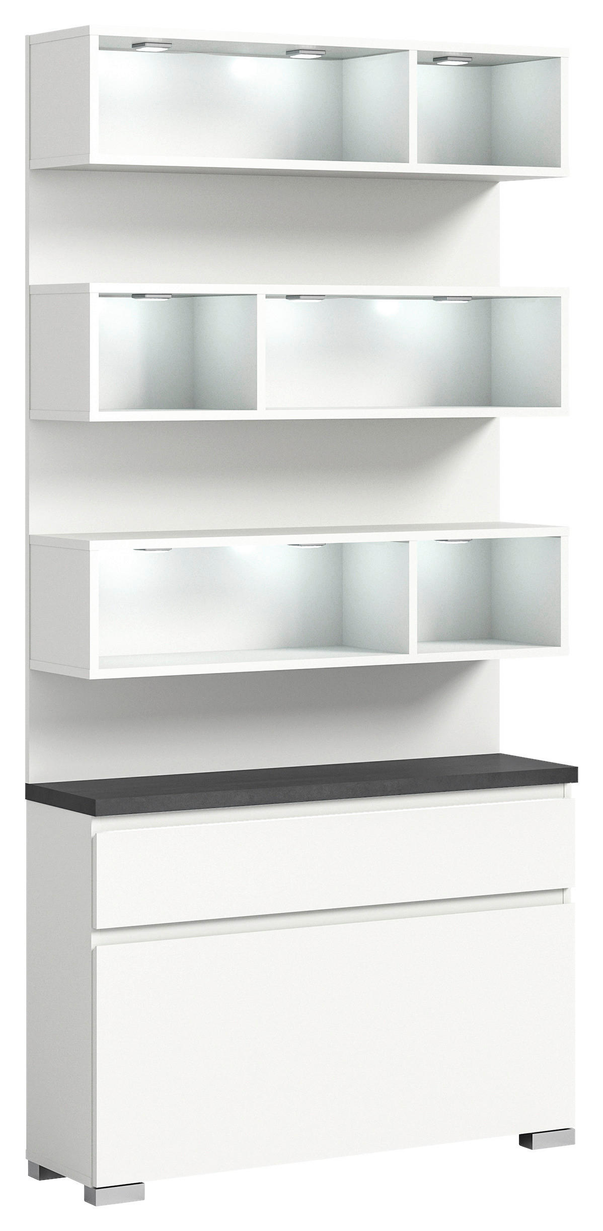 Schuhschrank Shoelove weiß grau B/H/T: ca. 95x192x27 cm Shoelove - weiß/grau (95,00/192,00/27,00cm) - xonox.home