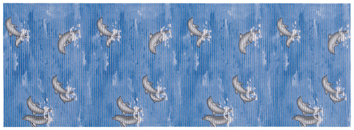 Weichschaummatte blau B/L: ca. 65x180 cm Weichschaummatte 65x180 Delphin - blau/weiß (65,00/180,00cm)
