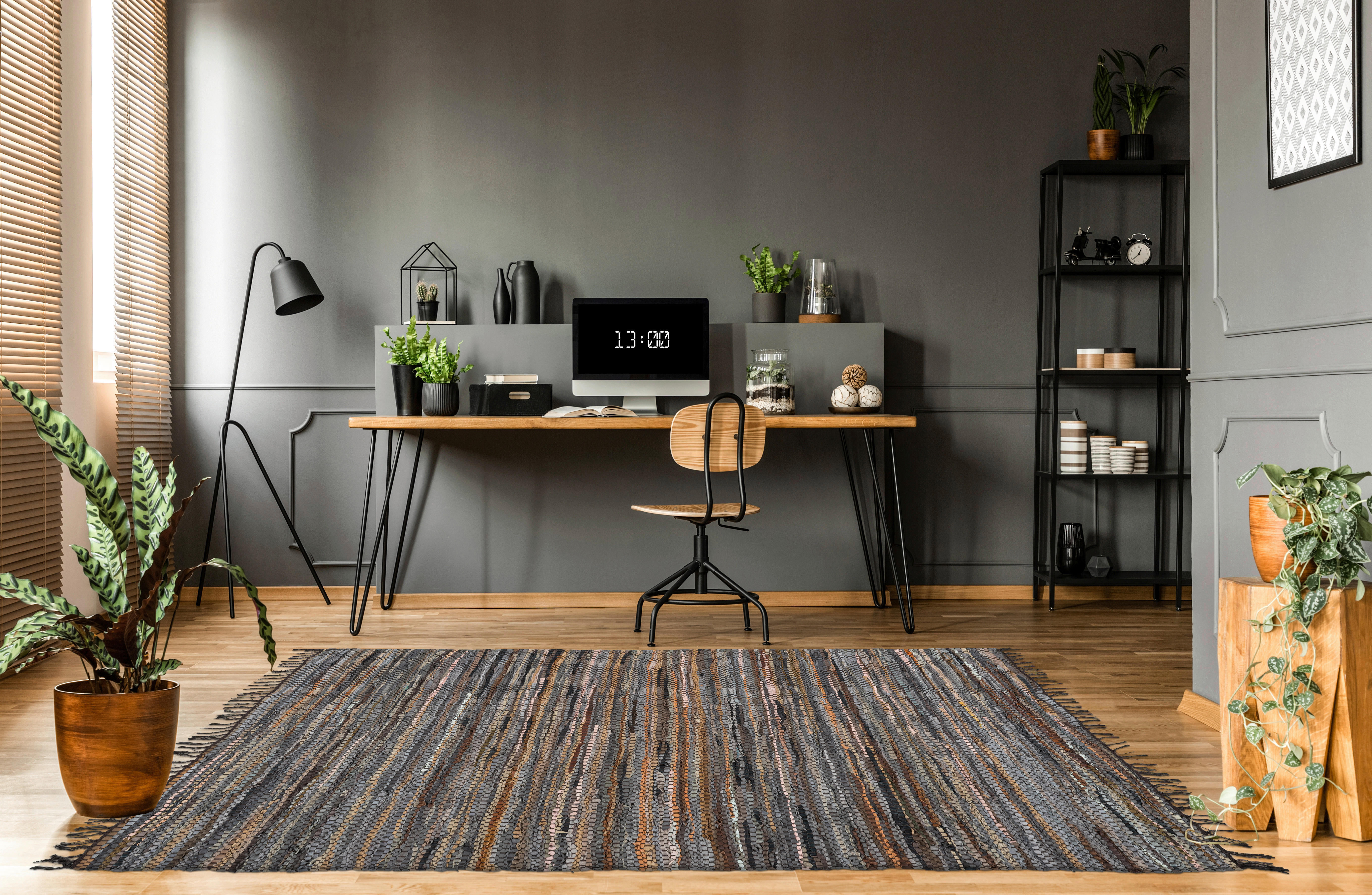 Thumbnail - Kayoom Kurzflorteppich Sonipat 110 braun B/L: ca. 120x180 cm