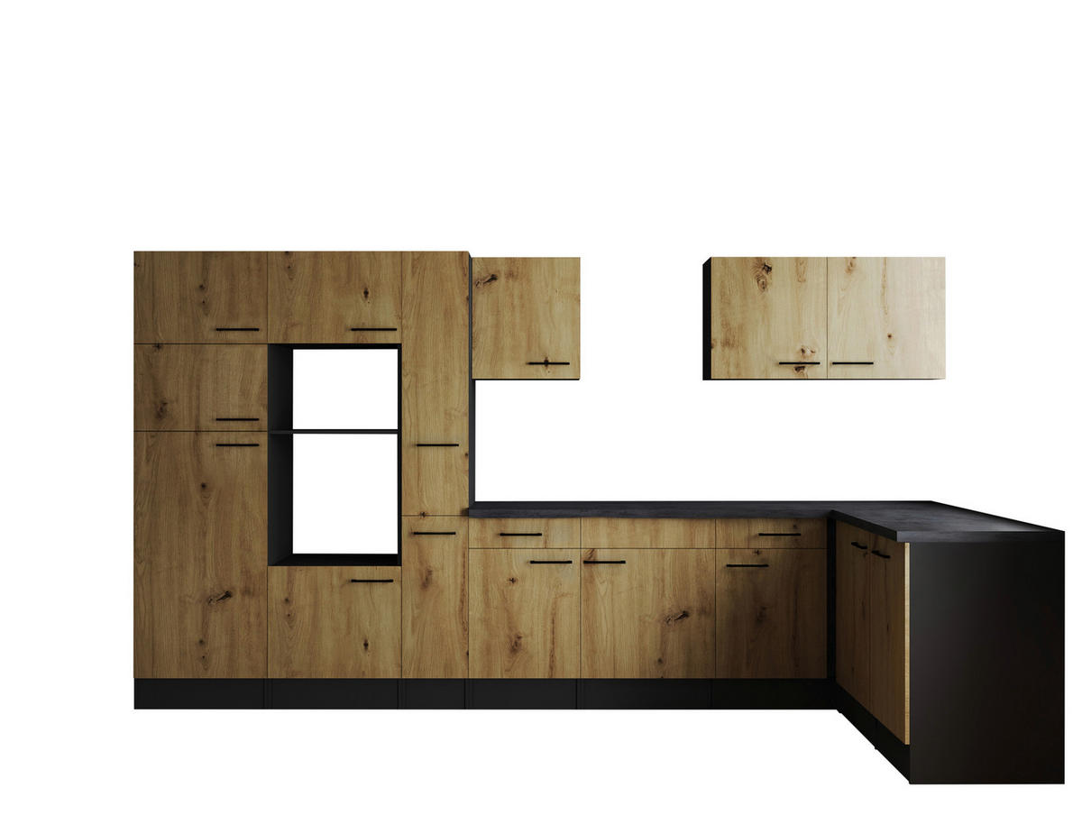 Winkelküche Oliver B/H/T: ca. 370x205x172 cm Oliver - granit/grau (370,00/205,00/172,00cm) - Respekta