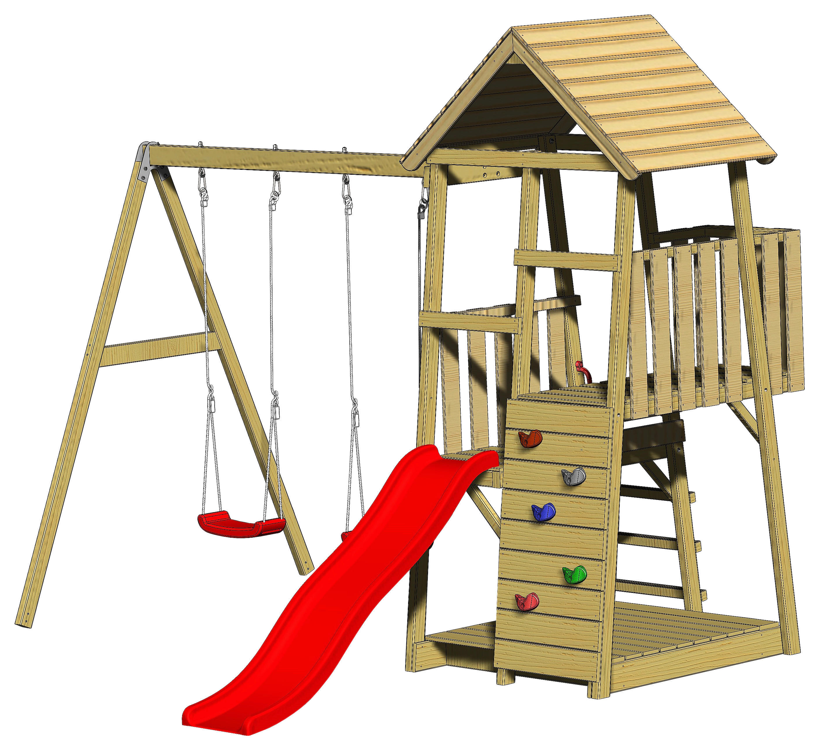 Wendi Toys Stelzenspielhaus Salamander natur B/H/L: ca. 340x270x290 cm Salamander - natur (290,00/340,00/270,00cm) - Wendi Toys