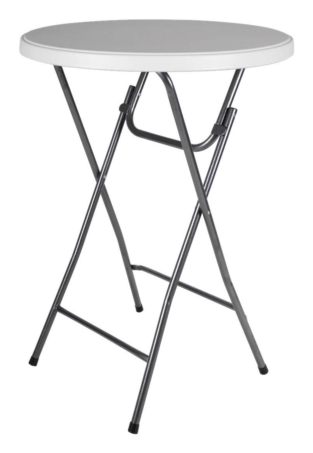 VCM Stehtisch weiß Metall H/D: ca. 110x80 cm Stehtisch_klappbar - weiß (80,00/110,00cm) - VCM