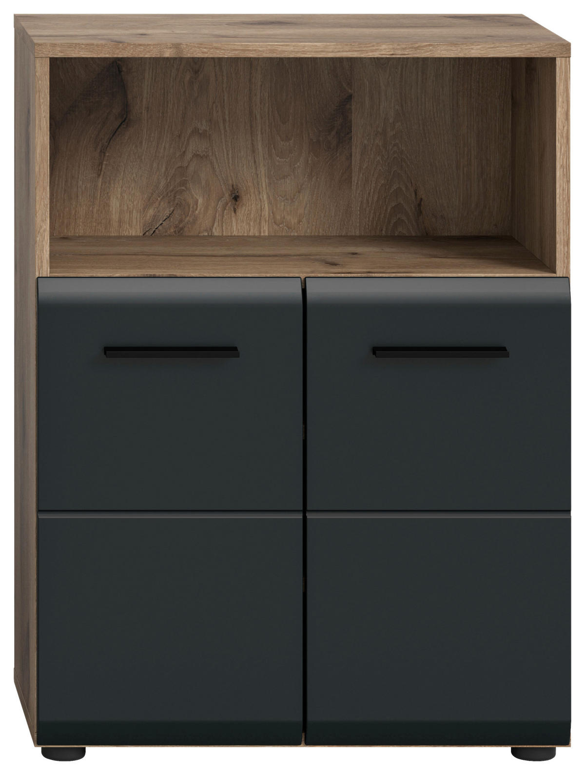 Schrank Ice Nox Oak Nachbildung schwarz matt B/H/T: ca. 60x80x30 cm Ice - schwarz (60,00/80,00/30,00cm) - xonox.home