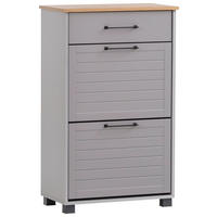 Schuhschrank Jelda platin grau Eiche Landhaus Nachbildung B/H/T: ca. 62x102x34,1 cm Jelda - Eiche/platin (62,00/102,00/34,10cm) - Möbelpartner