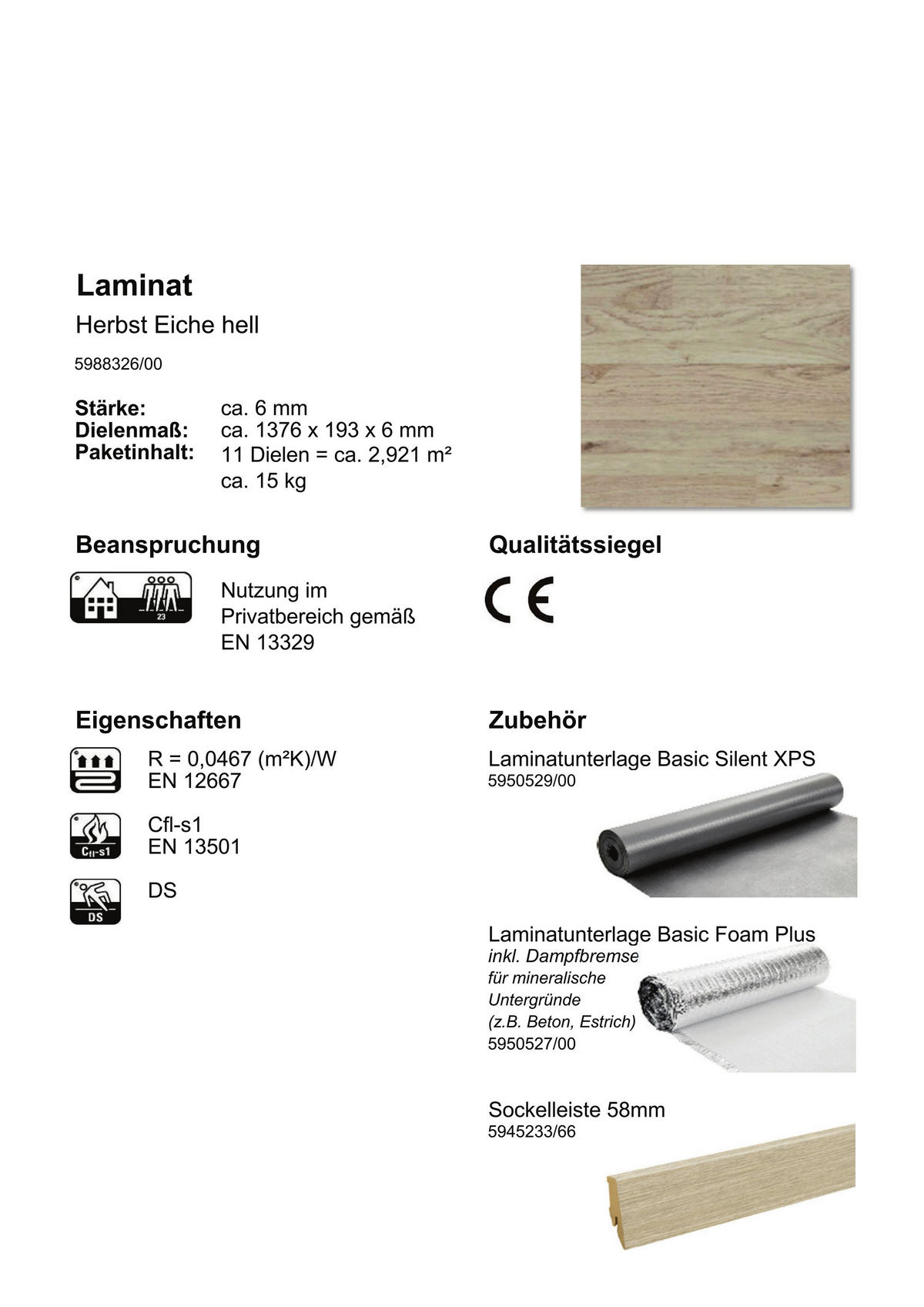 Laminatboden Herbst ca. 2,921 m² im Paket  B/L: ca. 19,3x137,6 cm pro Paket Herbst ca. 2,921 m² im Paket - (19,30/137,60cm)