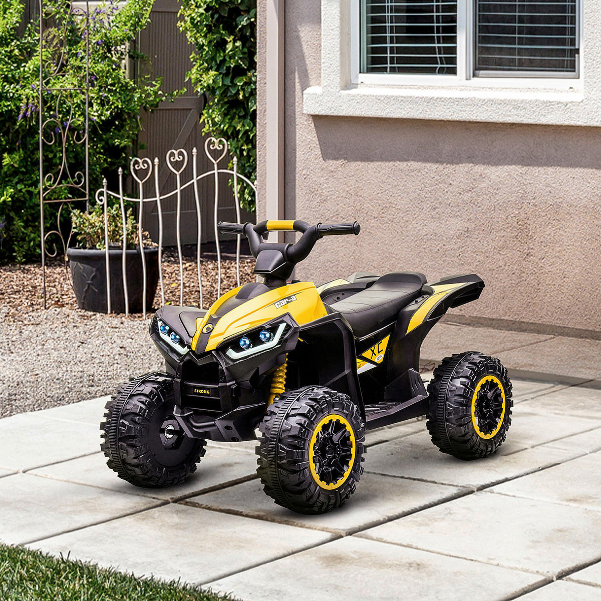 HOMCOM Elektro-Quad schwarz B/H/L: ca. 53x55,5x83 cm Elektro-Quad - gelb/schwarz (83,00/53,00/55,50cm) - HOMCOM