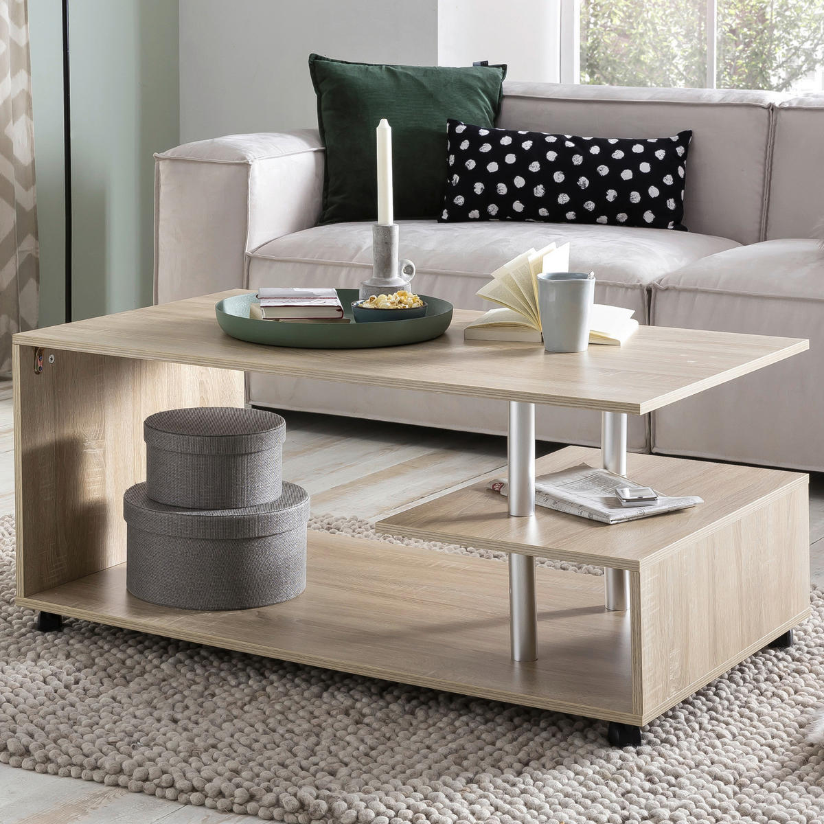 Couchtisch braun B/H/T: ca. 105x48x60 cm Couchtisch - braun (105,00/48,00/60,00cm) - Wohnling