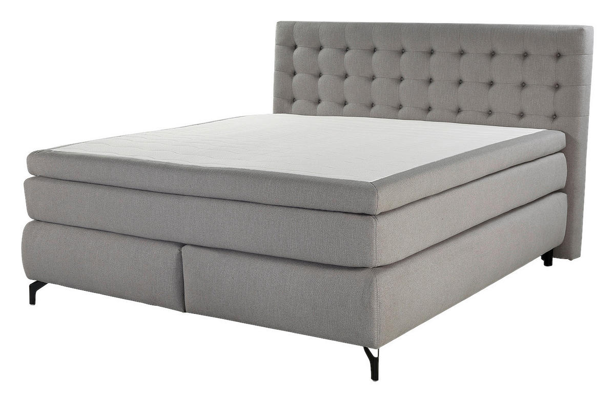 Boxspringbett  grau Flachgewebe Liegefläche B/L: ca. 180x200 cm Jessica_Mix_Boxspringbett - schwarz/grau (194,00/122,00/216,00cm)
