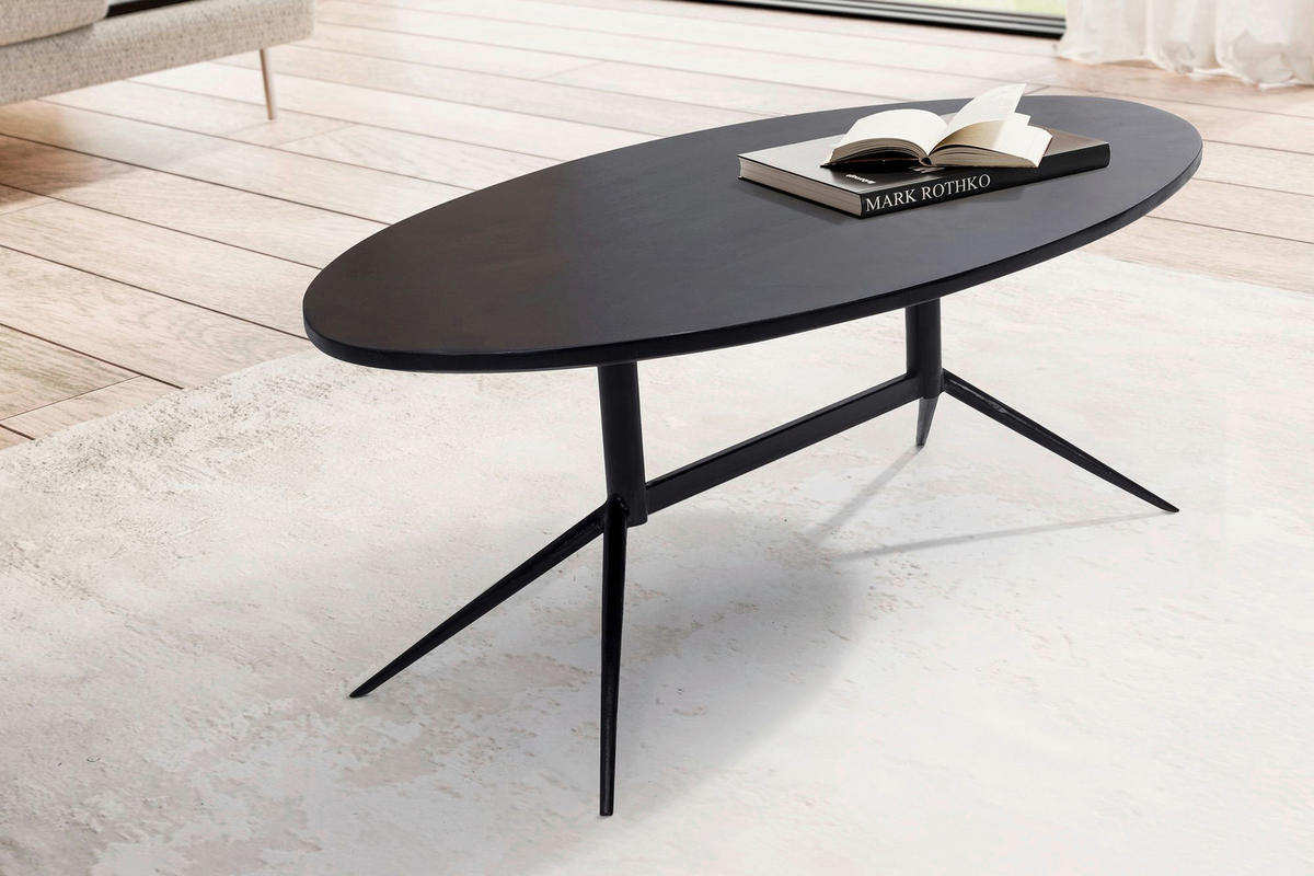 Couchtisch schwarz B/H/T: ca. 90x35x50 cm Couchtisch - schwarz (90,00/35,00/50,00cm) - Wohnling