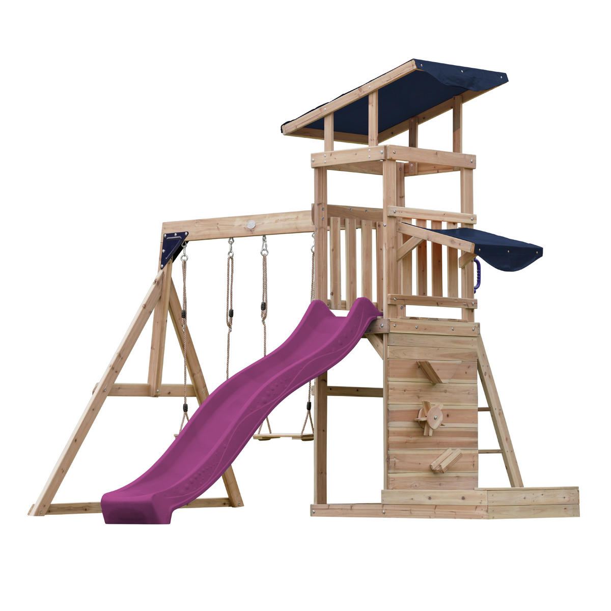AXI Spielturm Malik braun B/H/L: ca. 345x270x336 cm Malik - lila/braun (336,00/345,00/270,00cm) - AXI