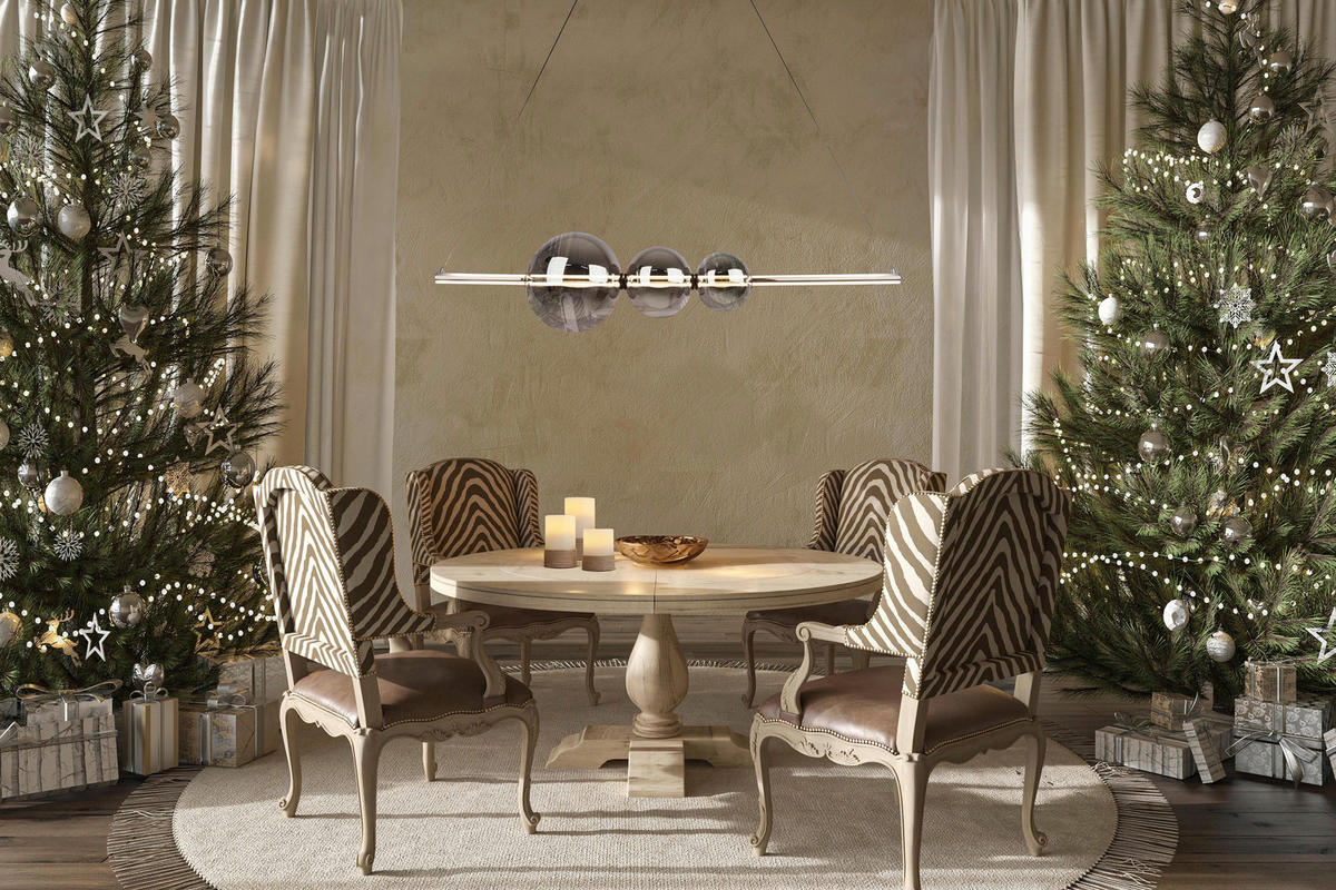Näve Leuchten LED-Pendelleuchte Chrom Glas Metall B/H/T: ca. 125,3x150x25 cm NOVA - Chrom (125,30/150,00/25,00cm) - Näve Leuchten