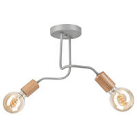 Lamkur Deckenleuchte braun Stahl Glas B/H/L: ca. 45x26x45 cm E27 2 Brennstellen CONOR - braun (45,00/45,00/26,00cm) - Lamkur