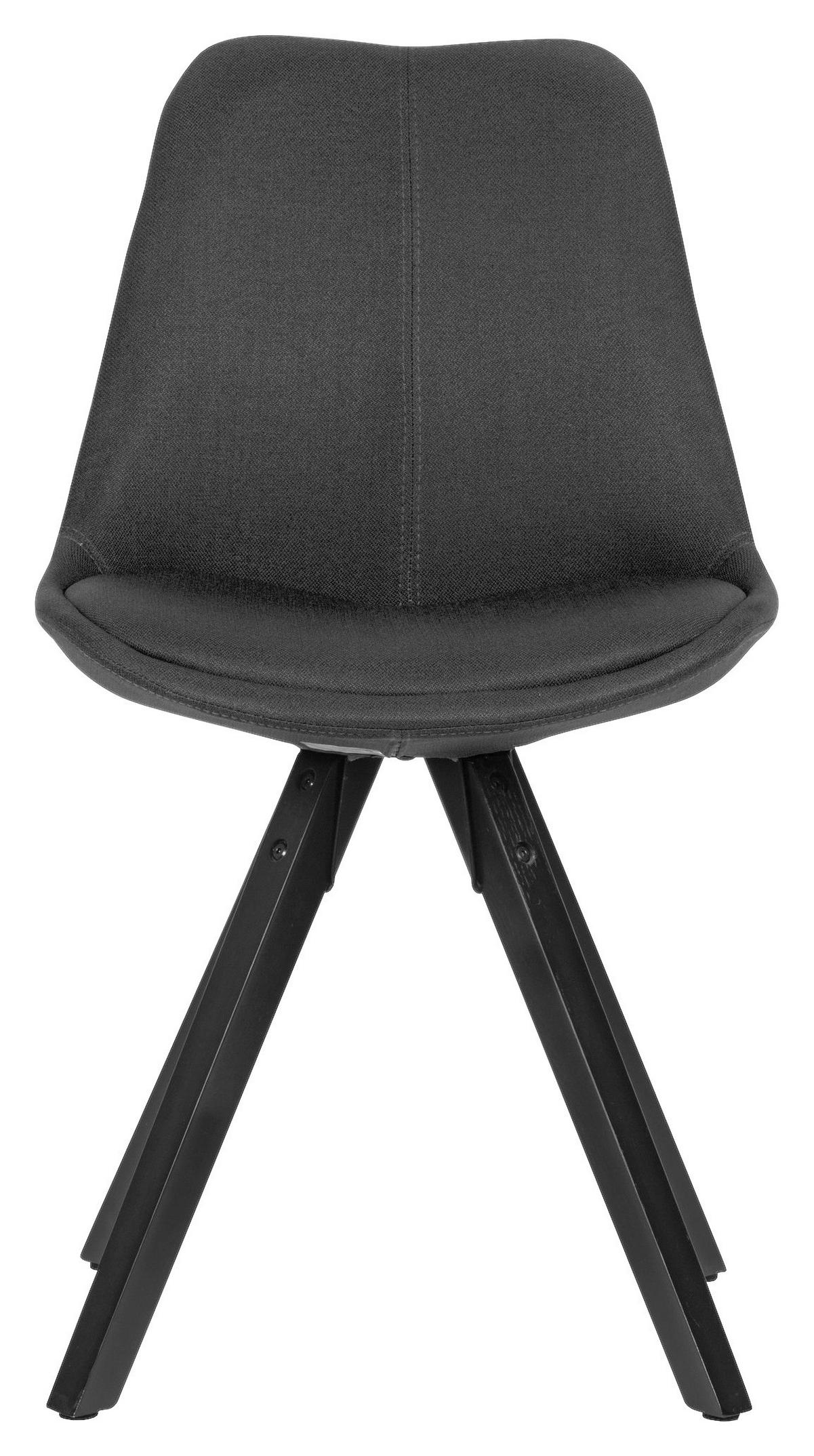 Stuhl 2er-Set anthrazit schwarz Stoff Echtholz B/H/T: ca. 52x87x49 cm 2er-Set - schwarz/anthrazit (52,00/87,00/49,00cm) - Wohnling