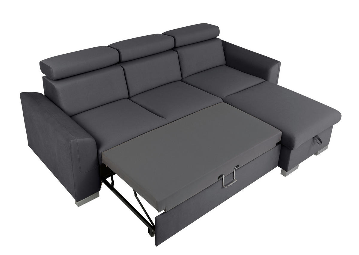 Ecksofa Evia Ashgrey Microfaser B/H/T: ca. 243x85x186 cm Evia - Ashgrey/silber (243,00/85,00/186,00cm)