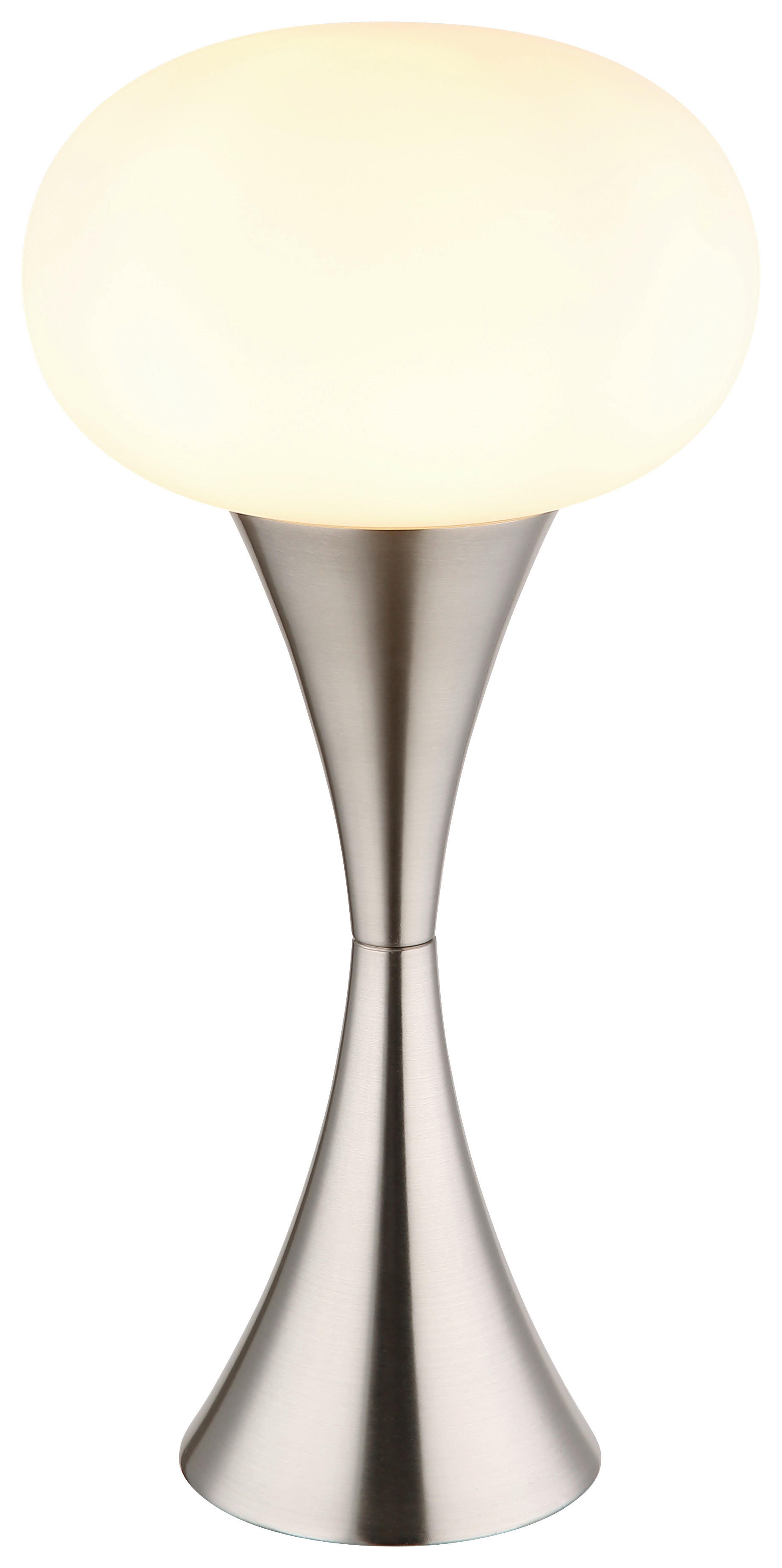 GLOBO Tischleuchte nickel matt Opal Metall Glas H/D: ca. 36,9x18 cm E14 1 Brennstellen LULA - nickel matt/Opal (18,00/36,90cm) - GLOBO