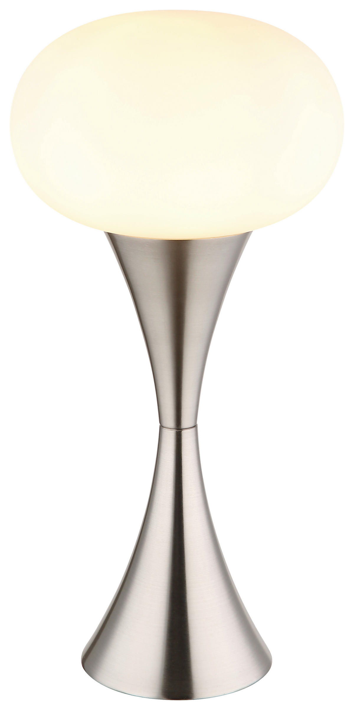 GLOBO Tischleuchte nickel matt Opal Metall Glas H/D: ca. 36,9x18 cm E14 1 Brennstellen LULA - nickel matt/Opal (18,00/36,90cm) - GLOBO