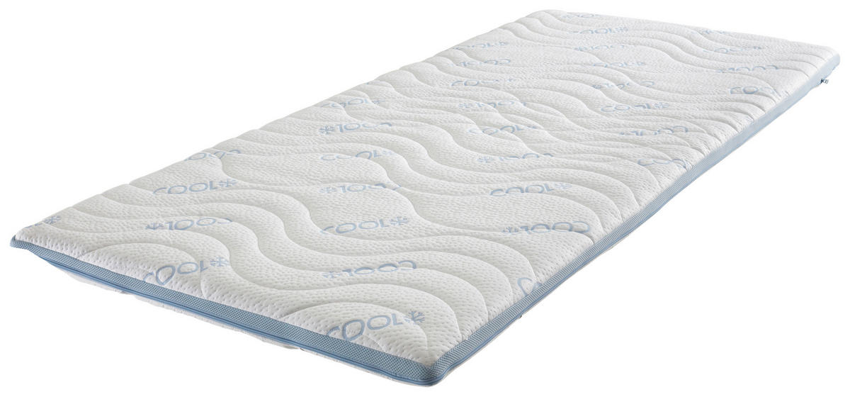 Topper Polar weiß Liegefläche B/L: ca. 90x200 cm Polar - hellblau/weiß (90,00/7,00/200,00cm)