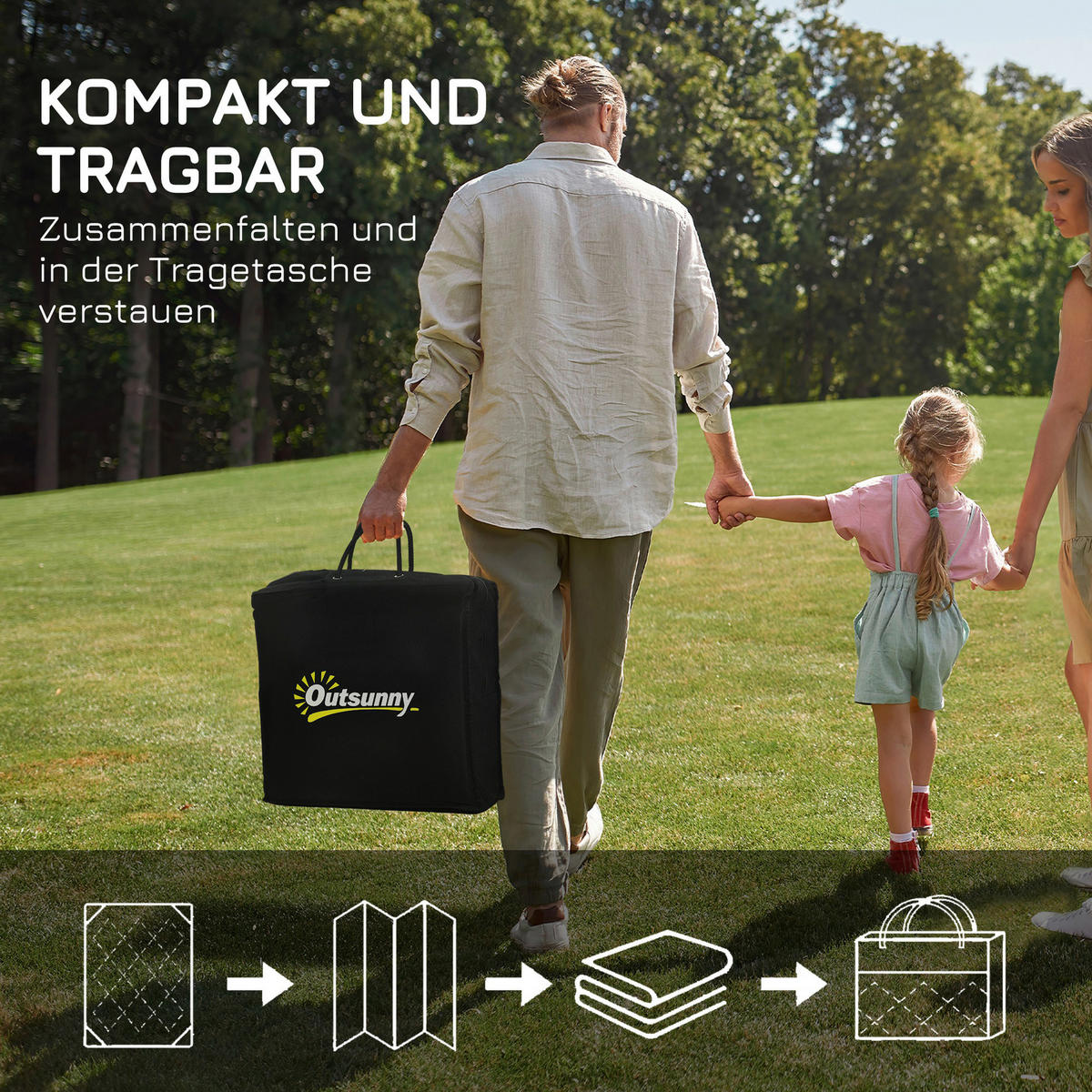 Outsunny Outdoor-Teppich weiß B/H/L: ca. 182x274x0,3 cm Outdoor-Teppich - blau/weiß (0,30/182,00/274,00cm) - Outsunny