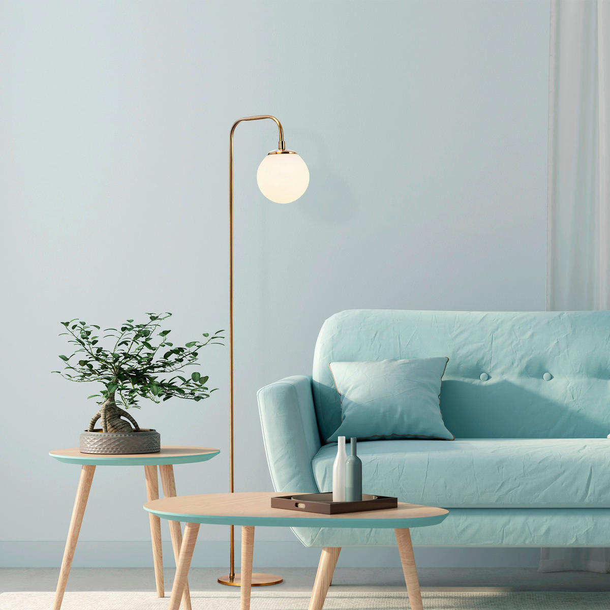 Opviq Stehleuchte Viran bronze Glas Metall B/H/T/L/D: ca. 27x146x27x27x15 cm E14 1 Brennstellen Viran - bronze (27,00/27,00/146,00cm) - Opviq