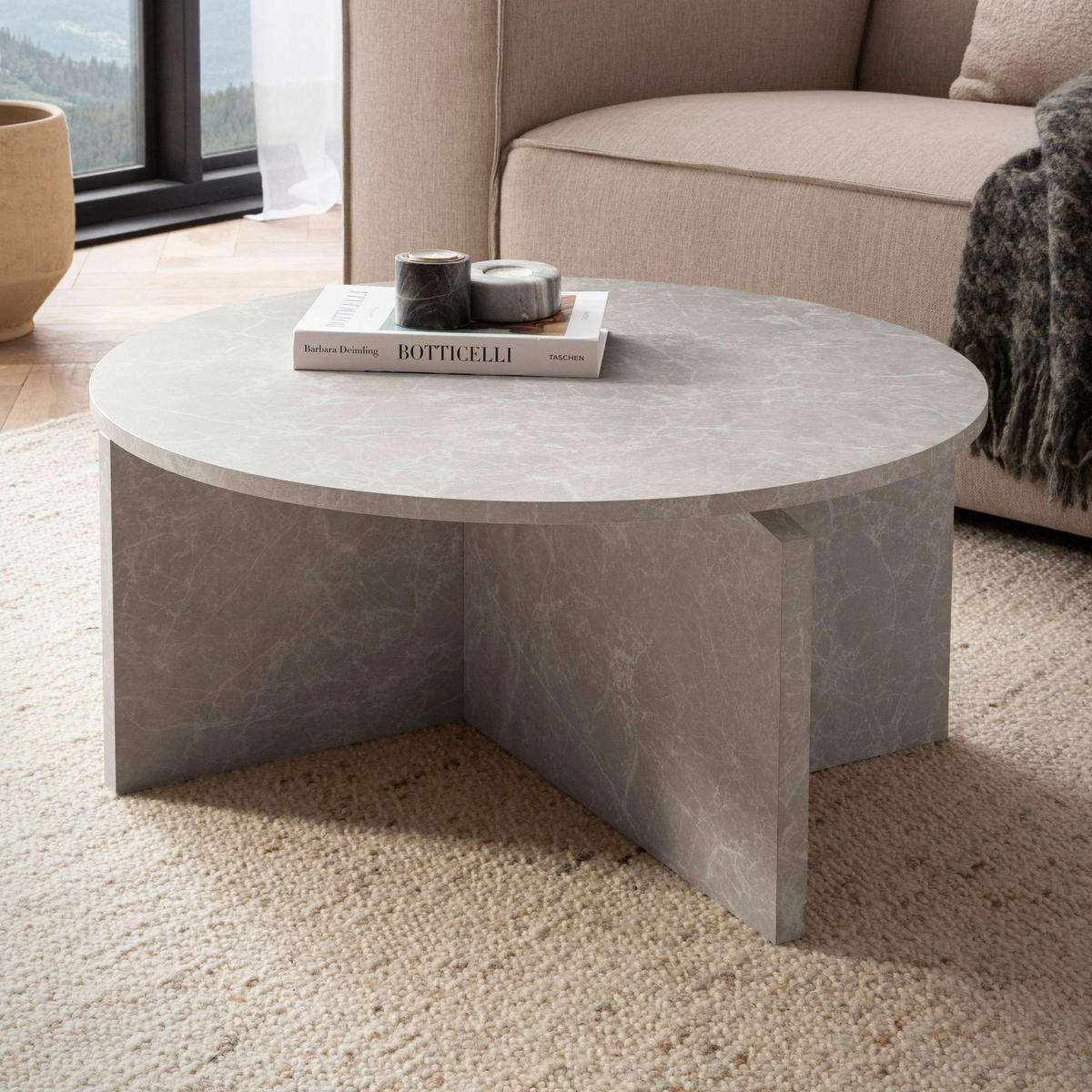Couchtisch Sandgrau B/H/T: ca. 70x33x70 cm Couchtisch - Sandgrau (70,00/33,00/70,00cm) - Wohnling