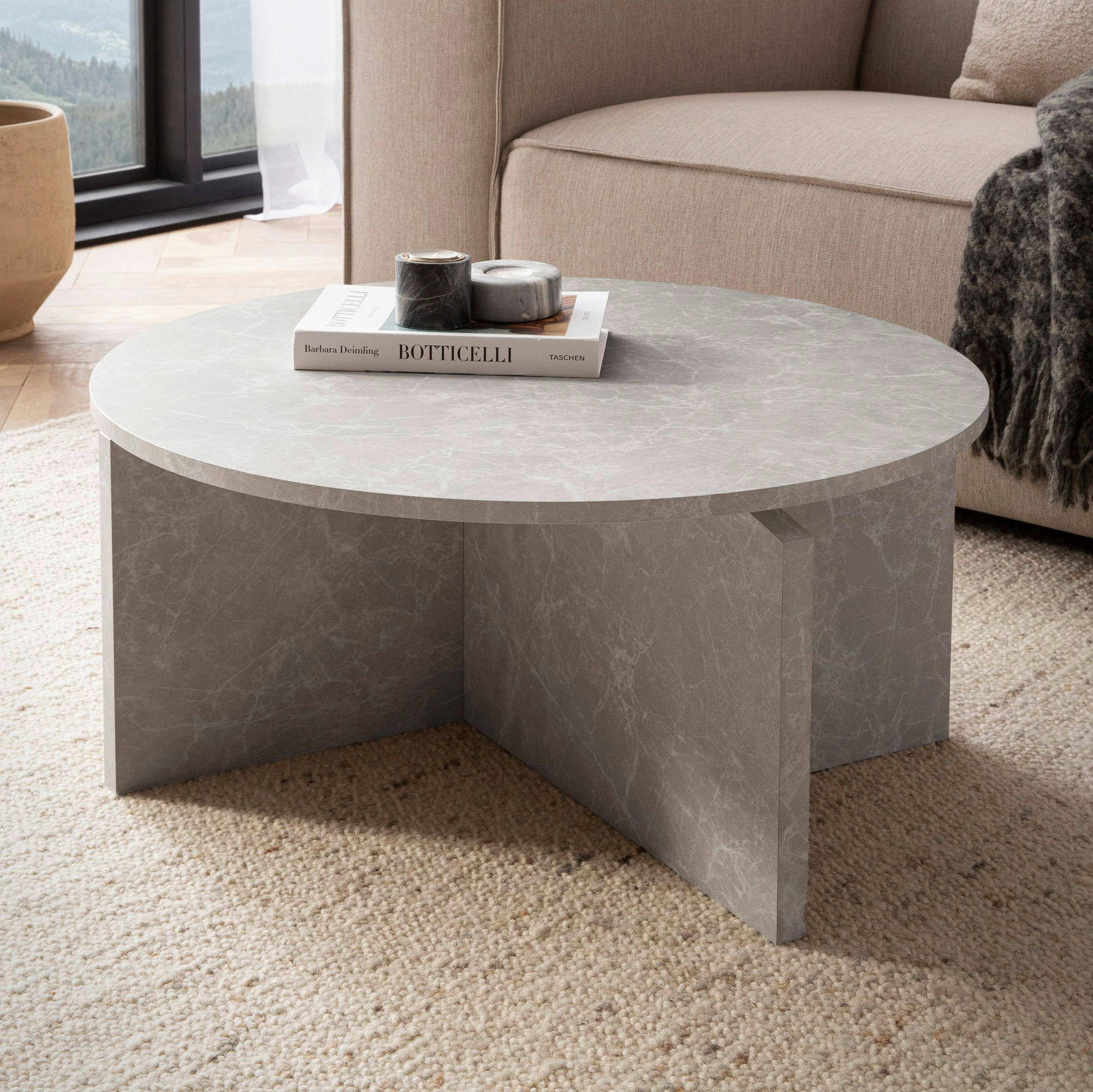 Thumbnail - Wohnling Couchtisch Sandgrau B/H/T: ca. 70x33x70 cm