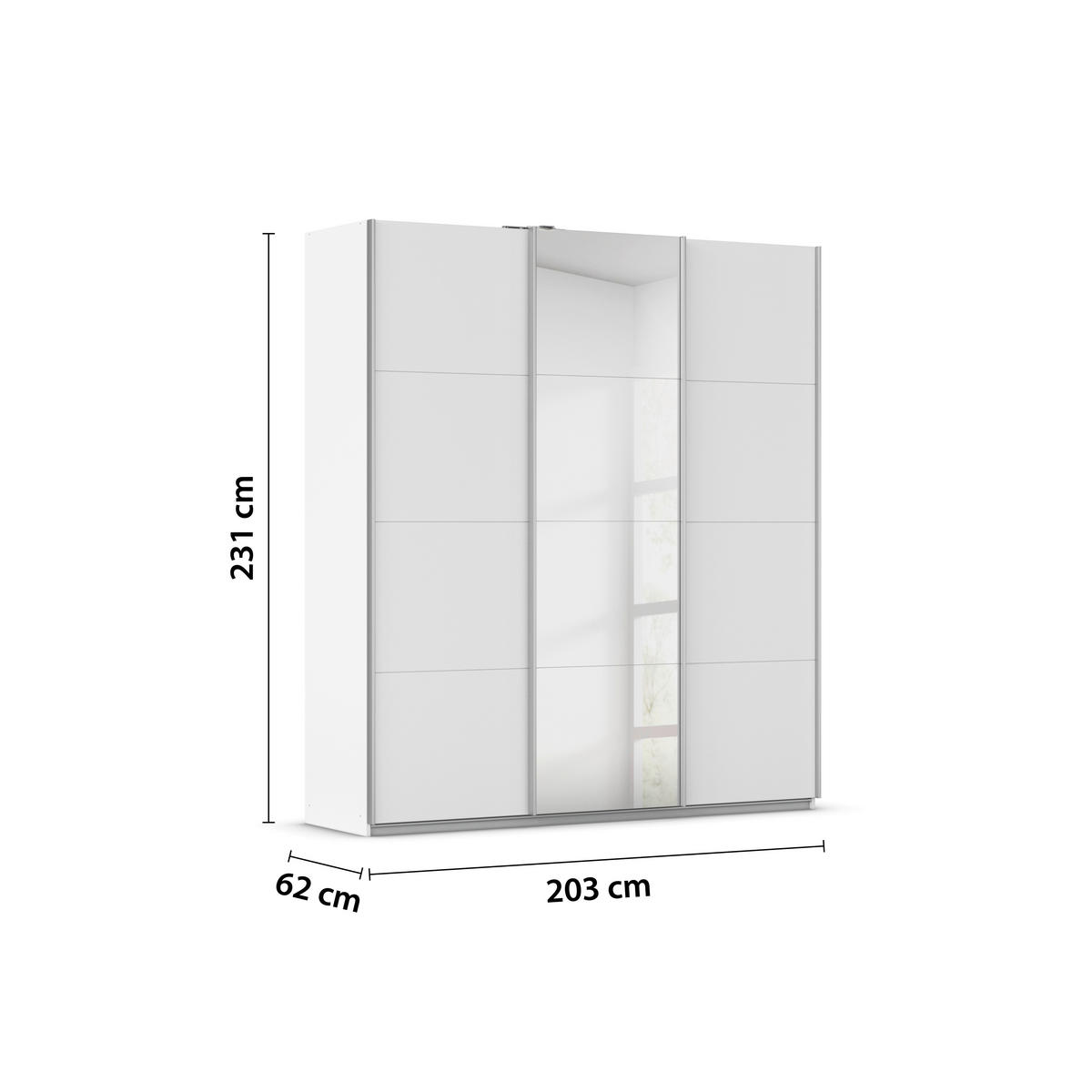 Kleiderschrank Kulmbach Alpinweiß B/H/T: ca. 203x229x62 cm Kulmbach - Alpinweiß/Alu (203,00/229,00/62,00cm)