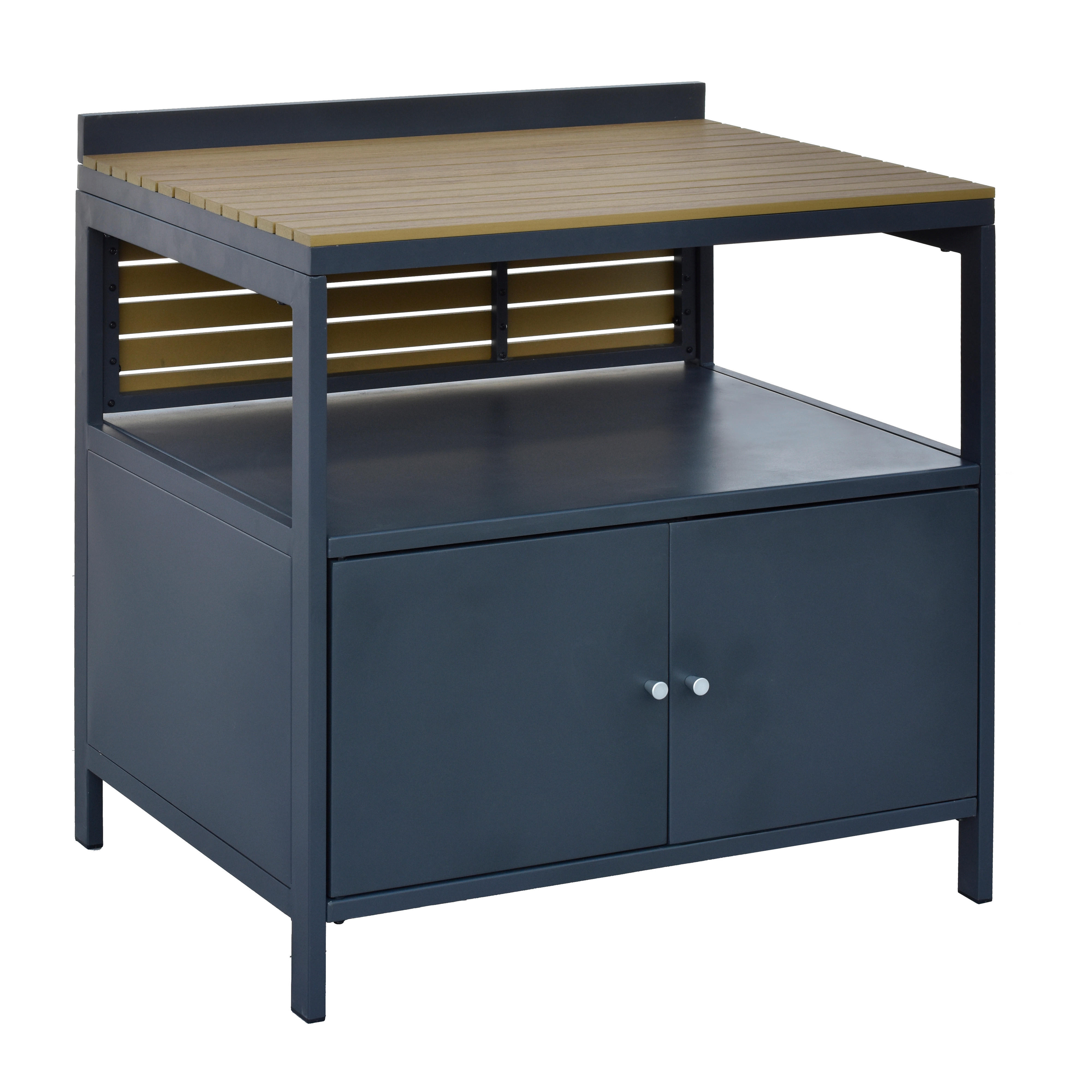 POCOline Outdoor-Küchenmodul natur Aluminium B/H/L: ca. 83,5x89x61,5 cm Outdoor-Küchenmodul - natur/anthrazit (61,50/83,50/89,00cm) - POCOline