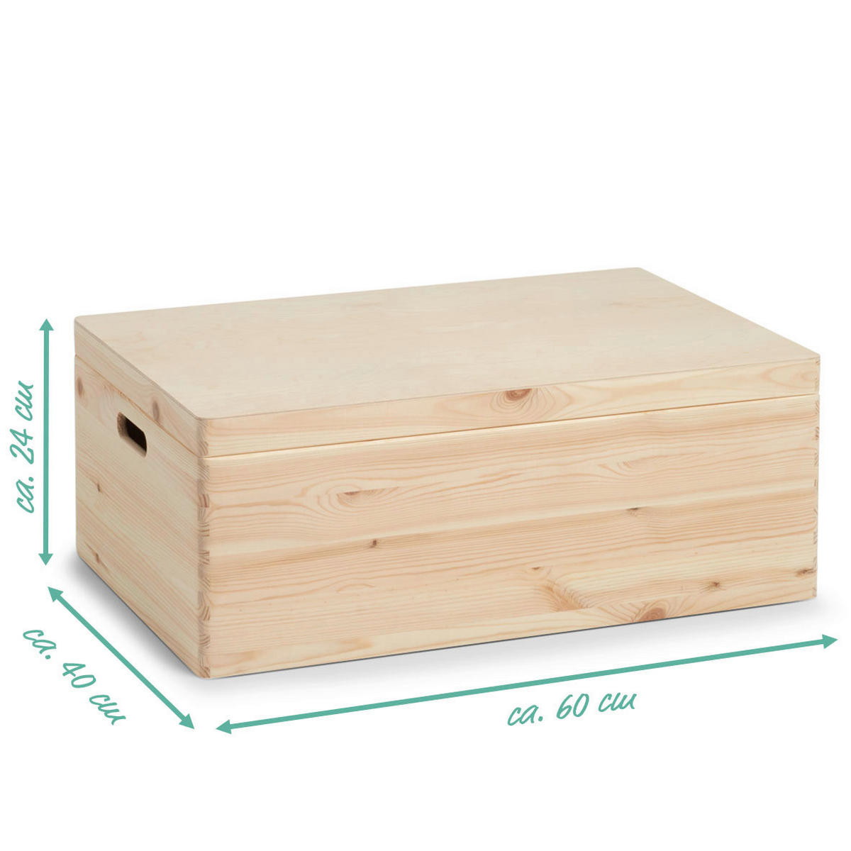 Zeller Allzweckkiste natur Kiefer B/H/L: ca. 60x24x40 cm Allzweckkiste_mit_Deckel - natur (40,00/60,00/24,00cm) - Zeller