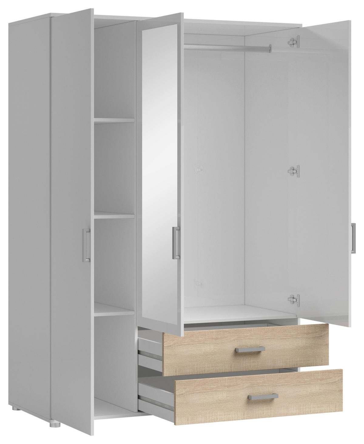 Kleiderschrank Ivar weiß B/H/T: ca. 125x190x51 cm Ivar - Eiche/weiß (125,00/190,00/51,00cm)