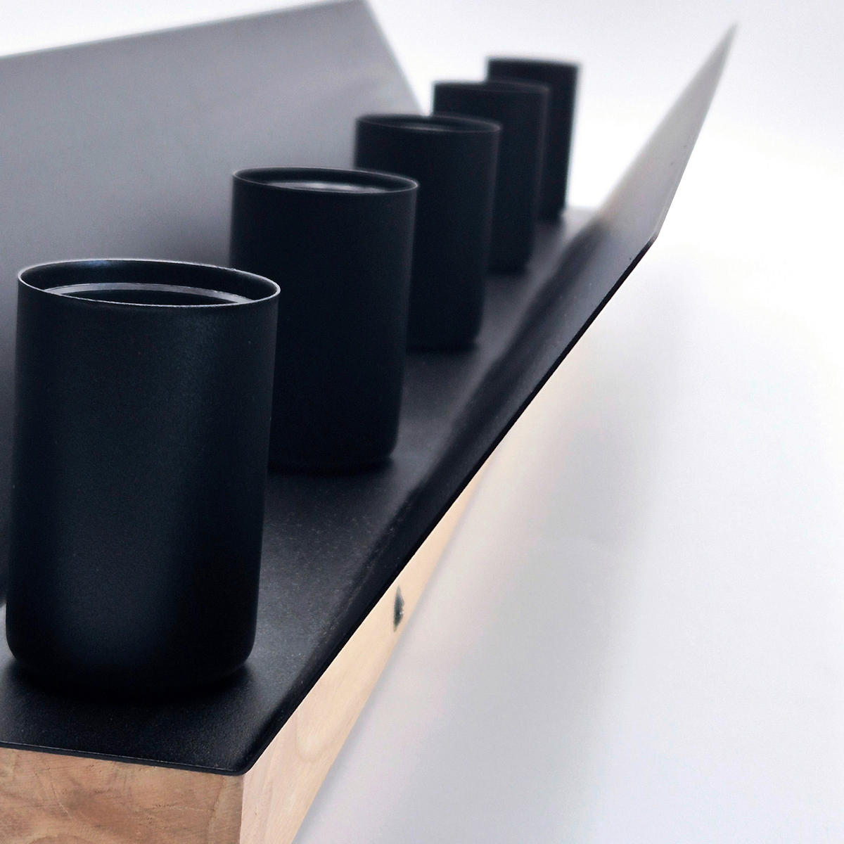 Lamkur Deckenleuchte schwarz Eiche Glas Stahl B/H/L: ca. 12x11,5x68 cm E27 5 Brennstellen ESME - Eiche/schwarz (68,00/12,00/11,50cm) - Lamkur