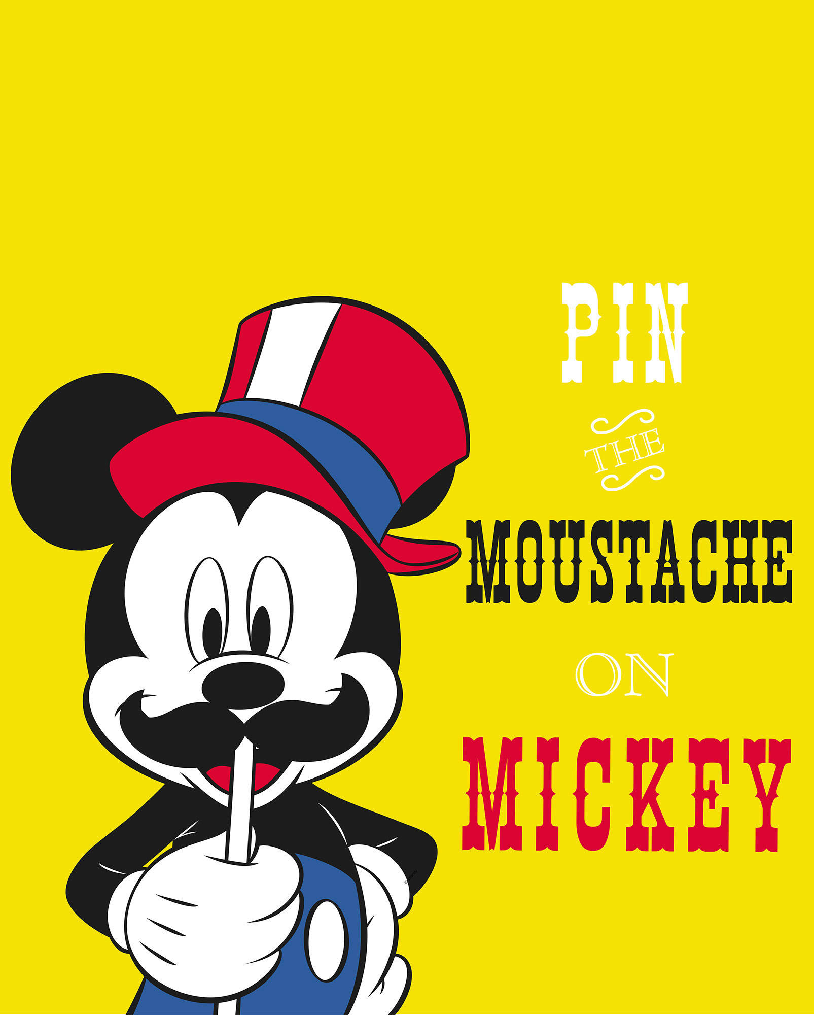 Komar Poster Mickey Mouse Moustache Disney B/L: ca. 40x50 cm günstig online kaufen