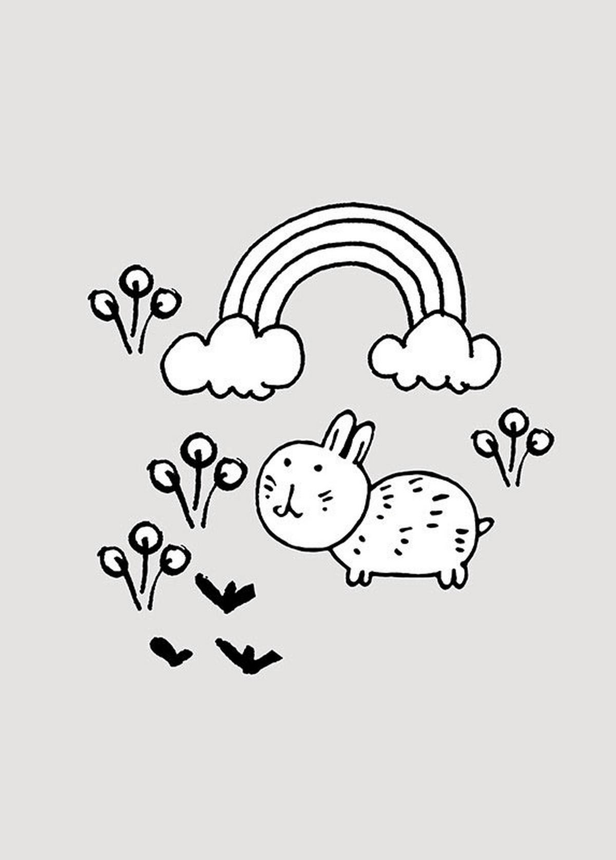 Komar Poster Scribble Bunny Scribble Bunny - (50,00/70,00cm) - Komar