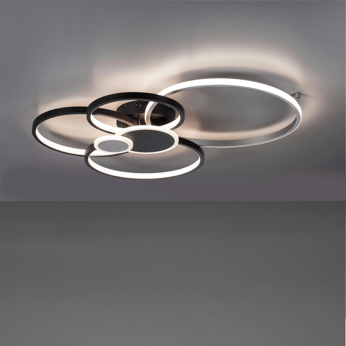 Just Light LED-Deckenleuchte schwarz Alu B/H/L: ca. 67x11,3x85 cm LED-Deckenleuchte_Papilon - schwarz (85,00/67,00/11,30cm) - Just Light