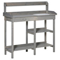 Outsunny Gärtnertisch grau B/H/T: ca. 117x121x45 cm ca. 30 kg Gärtnertisch 845-170LG - grau (117,00/121,00/45,00cm) - Outsunny