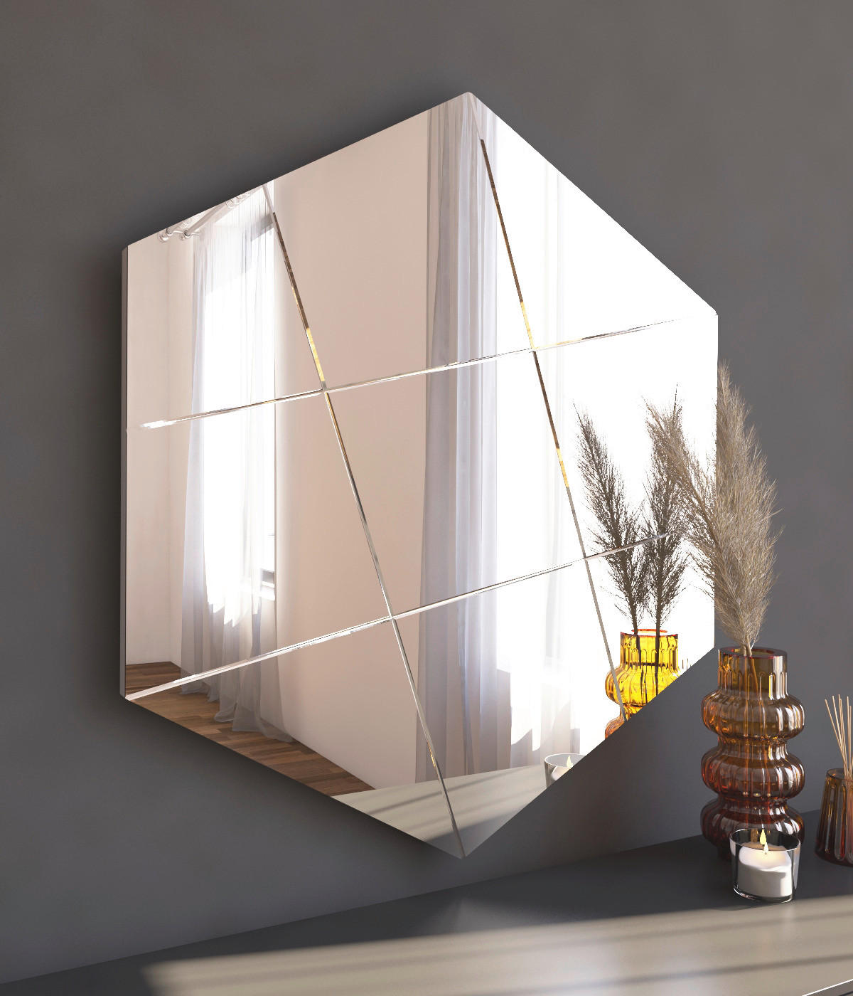 Wandspiegel Assa transparent Glas B/H/T: ca. 70x60x2,2 cm Assa - transparent (70,00/60,00/2,20cm) - moebel17